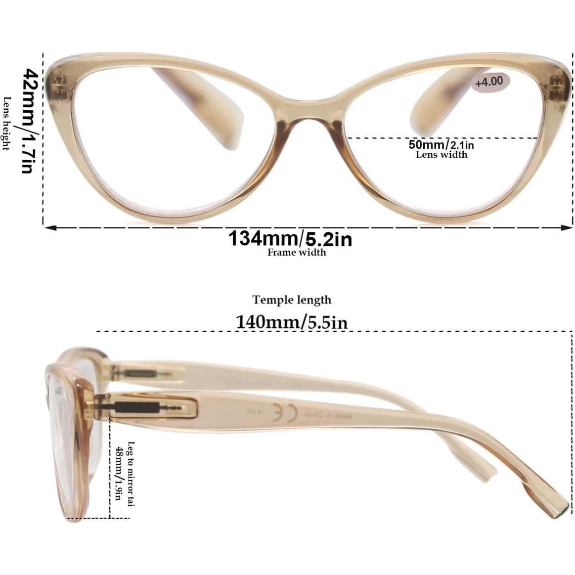 Gafas de Lectura MODFANS Ojo de Gato 2.25x 4 Colores