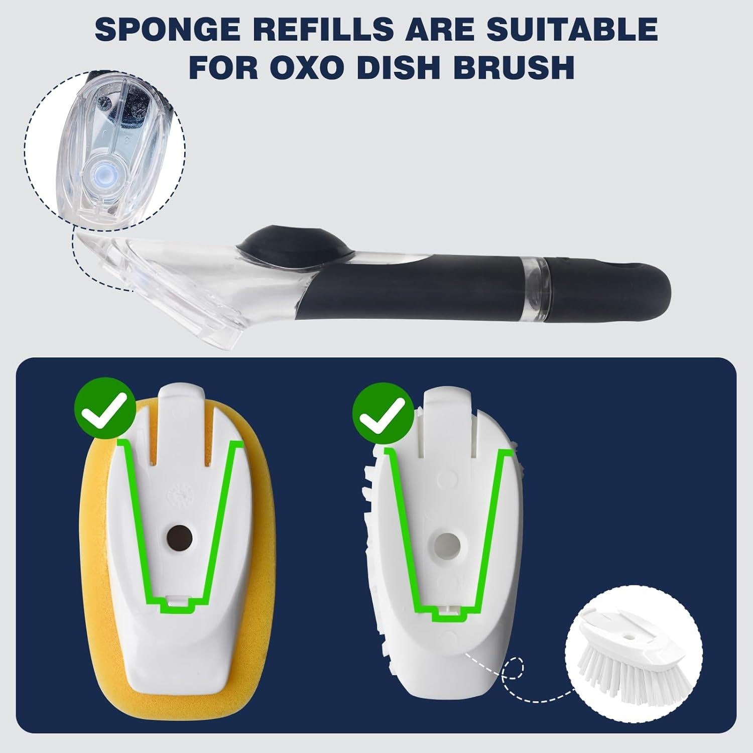 Recambios de Esponja OXO para Cepillo de Platos - Paquete de 4