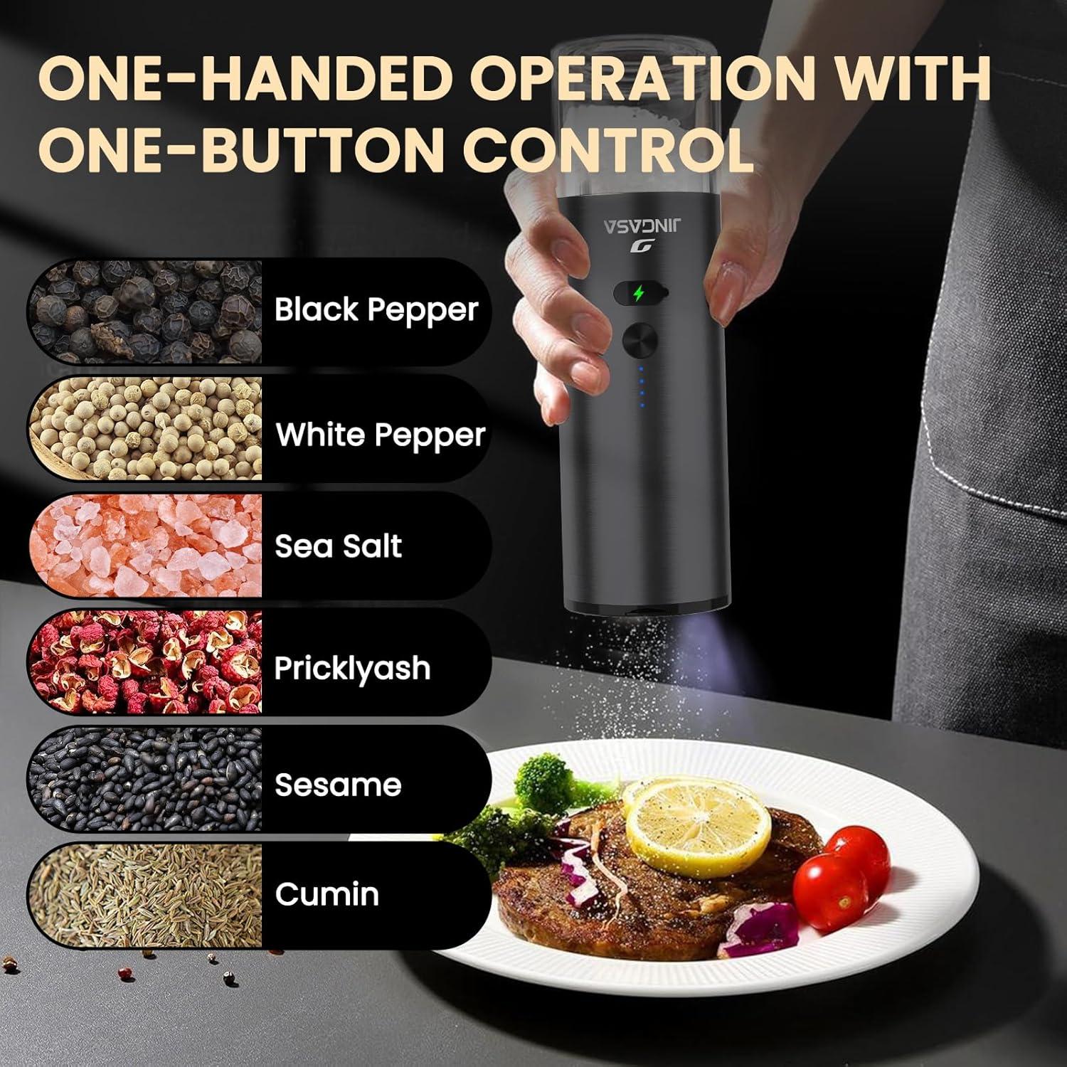 Juego de Molinillos Eléctricos de Sal y Pimienta JINGASA 120ml