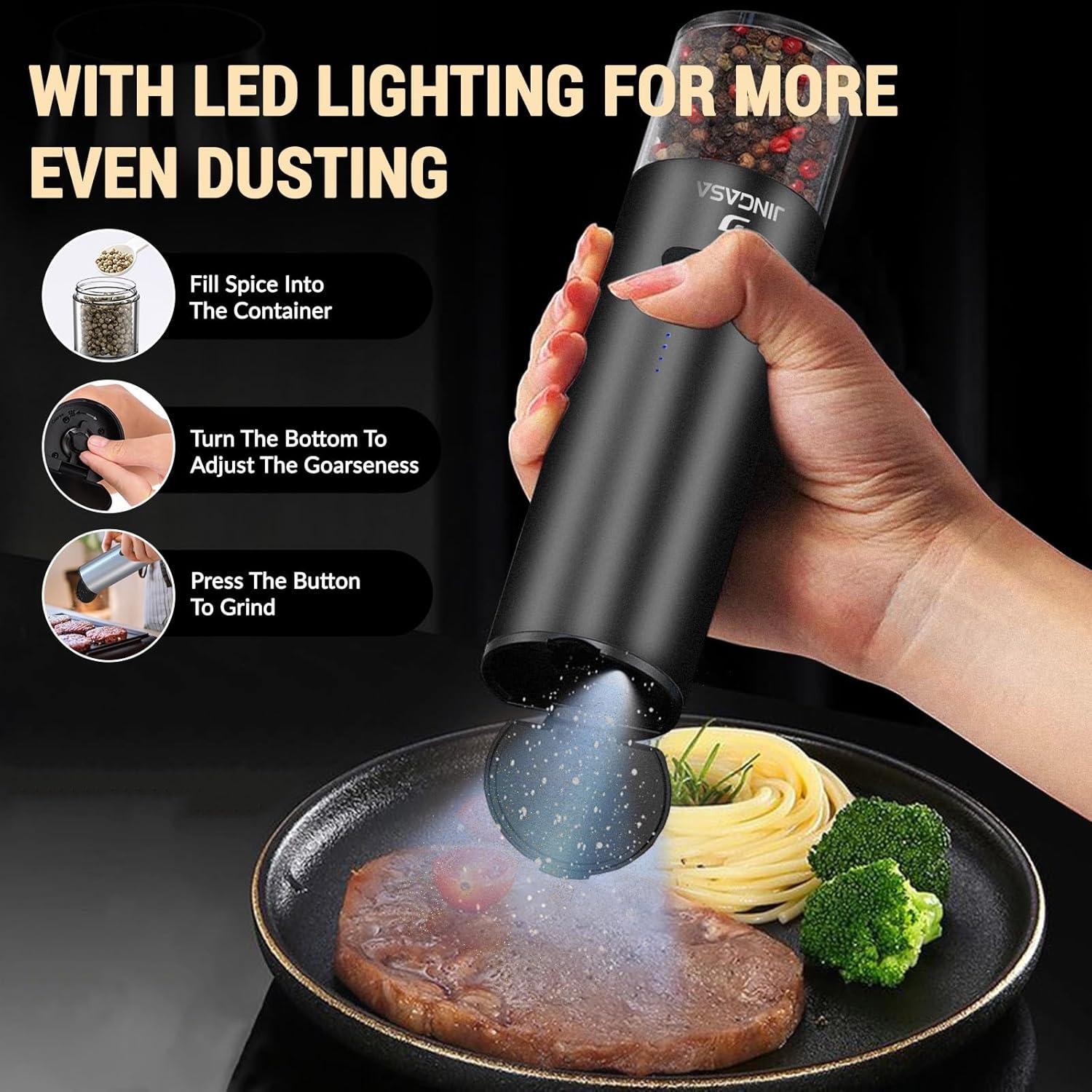 Juego de Molinillos Eléctricos de Sal y Pimienta JINGASA 120ml