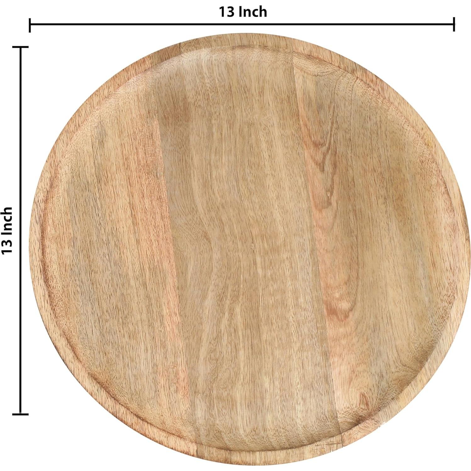 Platos Redondos de Madera Light & Pro - 33 cm, Paquete de 2