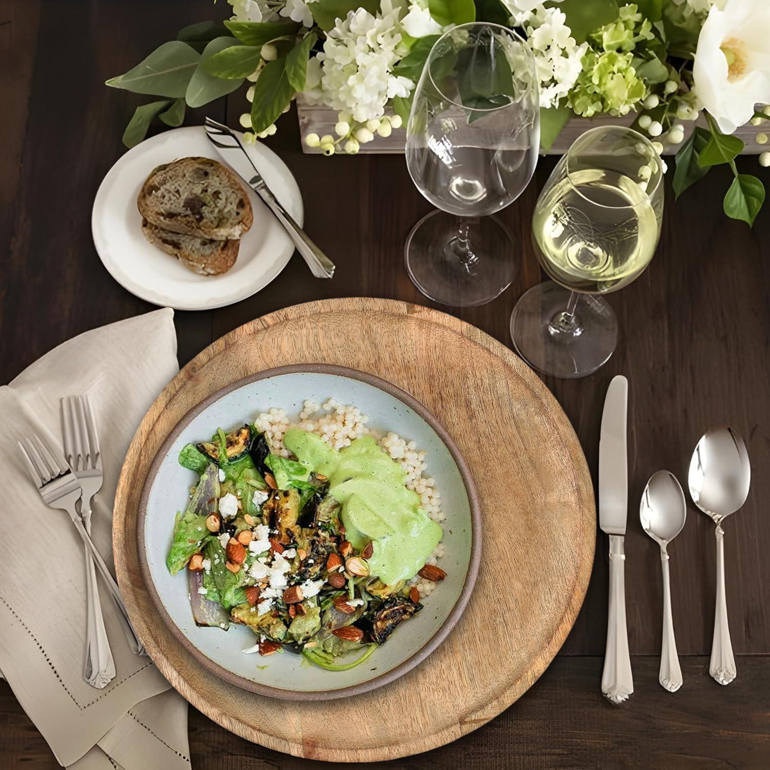 Platos Redondos de Madera Light & Pro - 33 cm, Paquete de 2