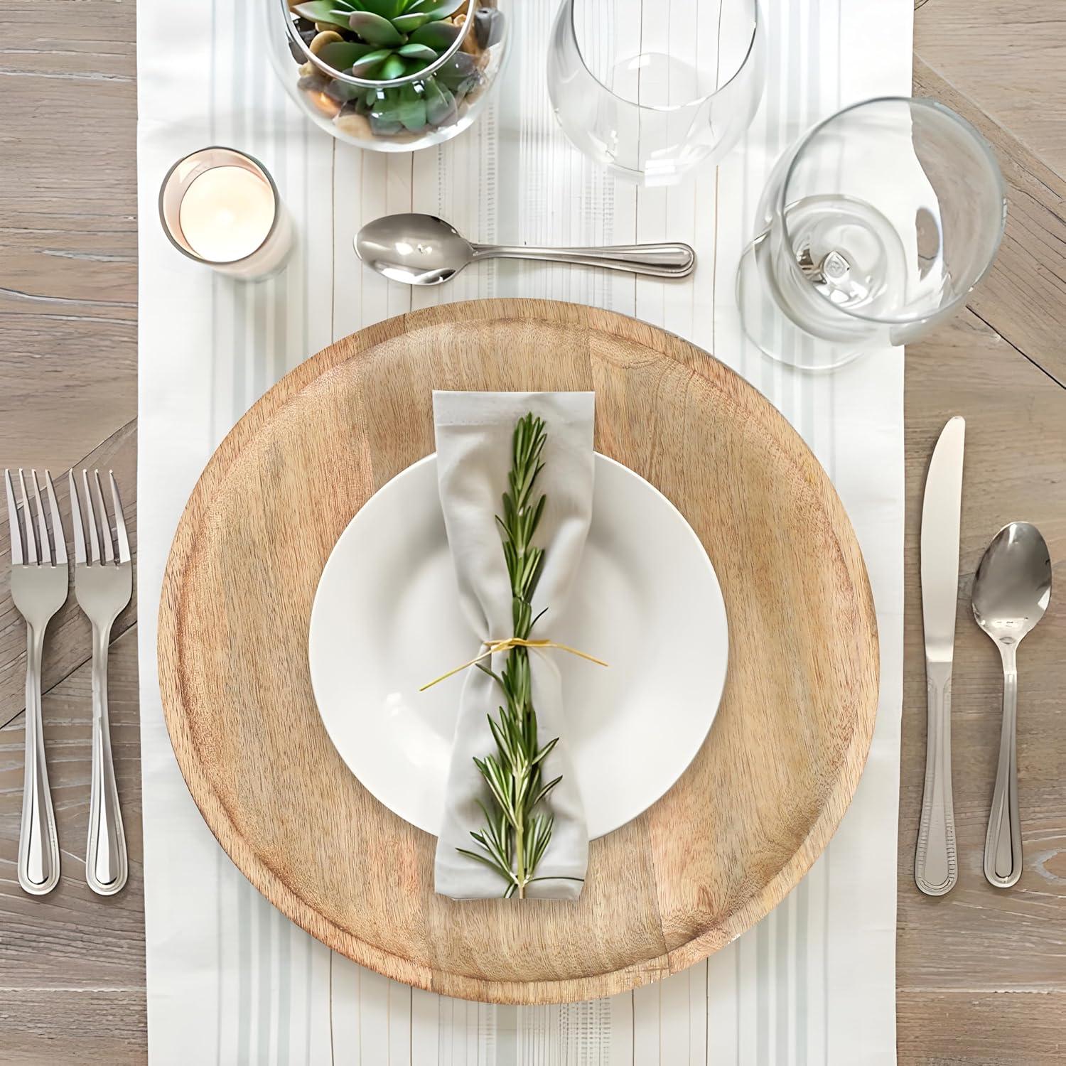 Platos Redondos de Madera Light & Pro - 33 cm, Paquete de 2