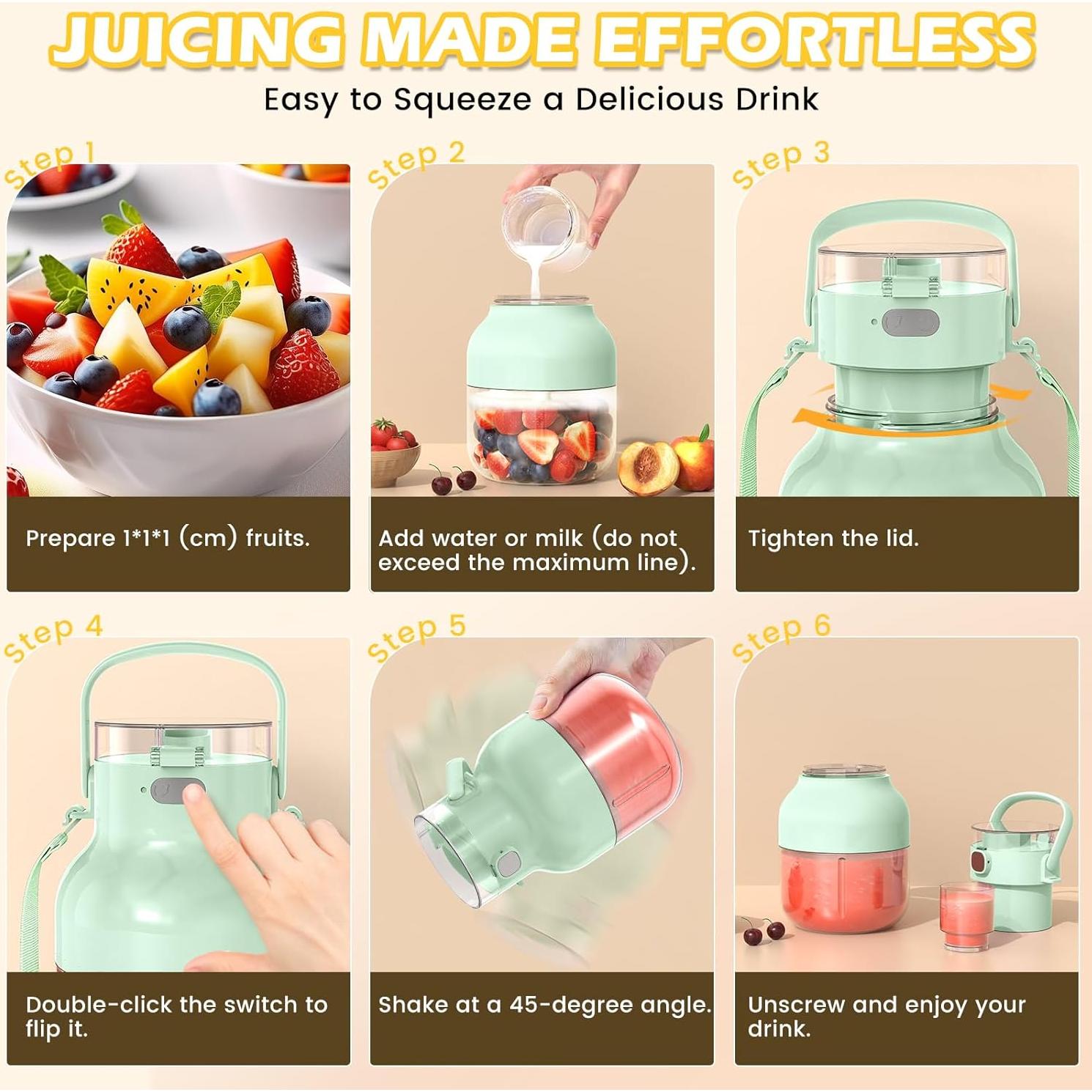 Licuadora portátil TELANPU 1.4L recargable USB-C libre BPA