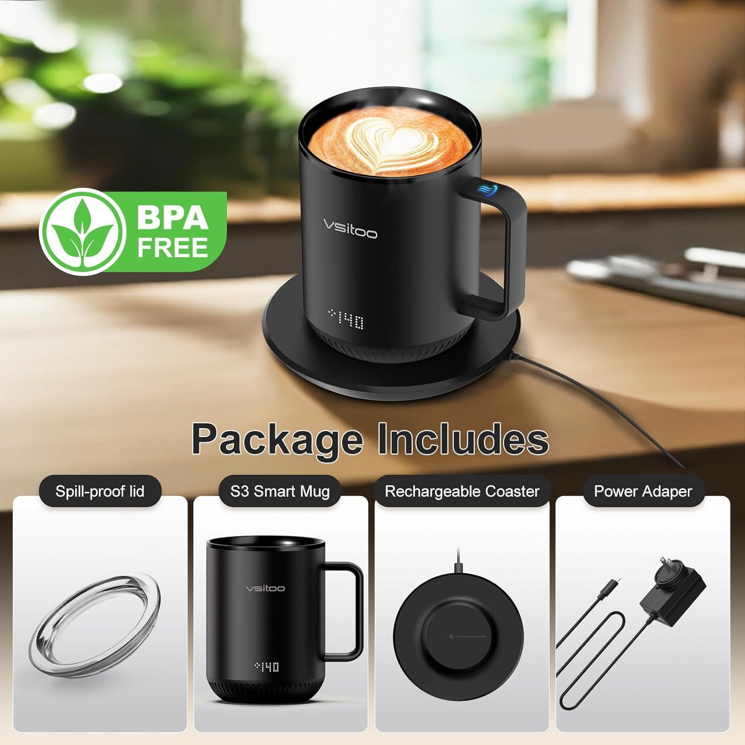 Taza Inteligente Vsitoo S3 10 oz Autocalentable Negra