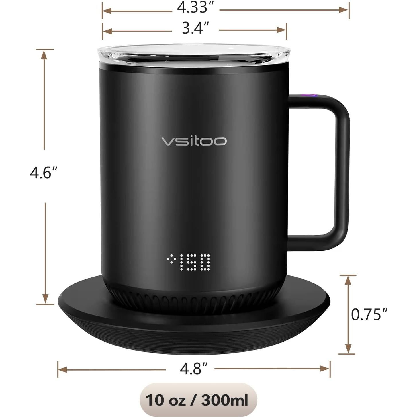 Taza Inteligente Vsitoo S3 10 oz Autocalentable Negra