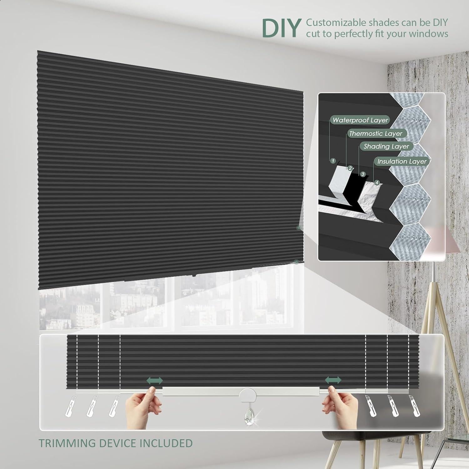 Persianas Celulares Blackout Blankendon 74cm x 162cm Personalizables