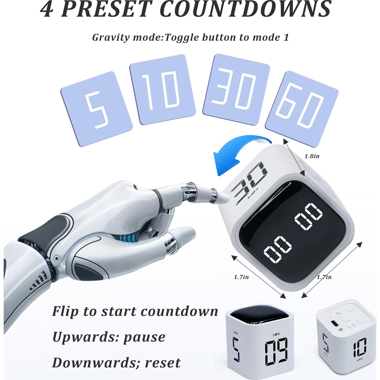 Temporizador Pomodoro Digital BXF SPORTS Blanco 5-60 Minutos