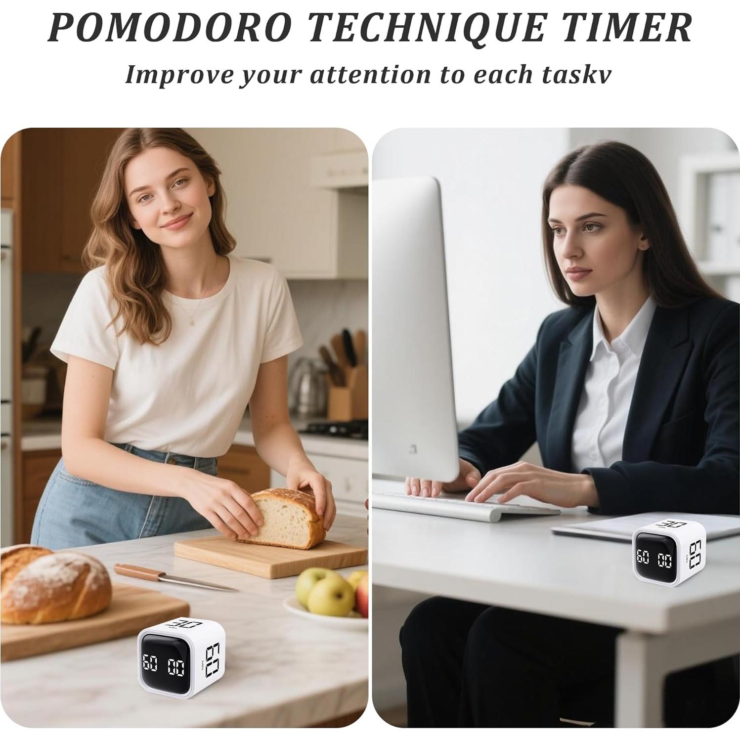 Temporizador Pomodoro Digital BXF SPORTS Blanco 5-60 Minutos