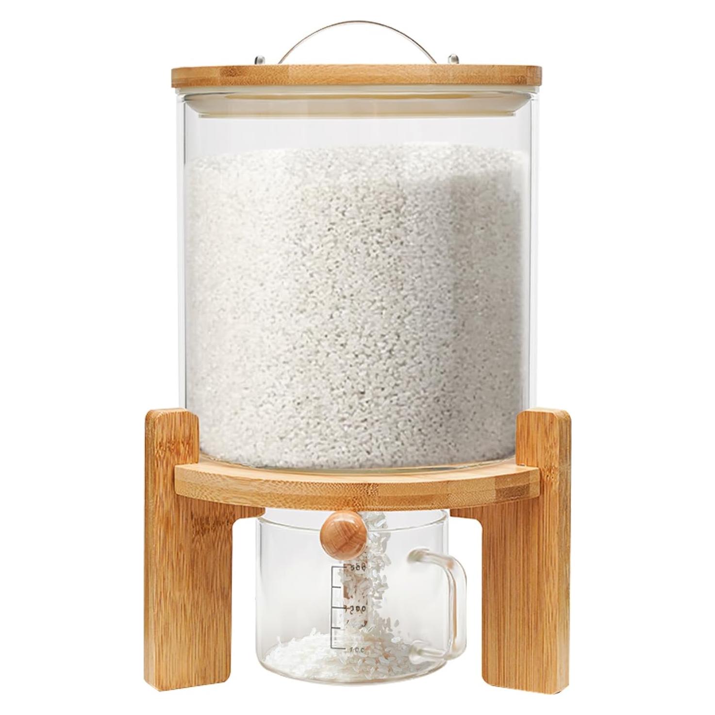 Dispensador de Arroz de Vidrio 5L GAMIGIME con Tapa Hermética