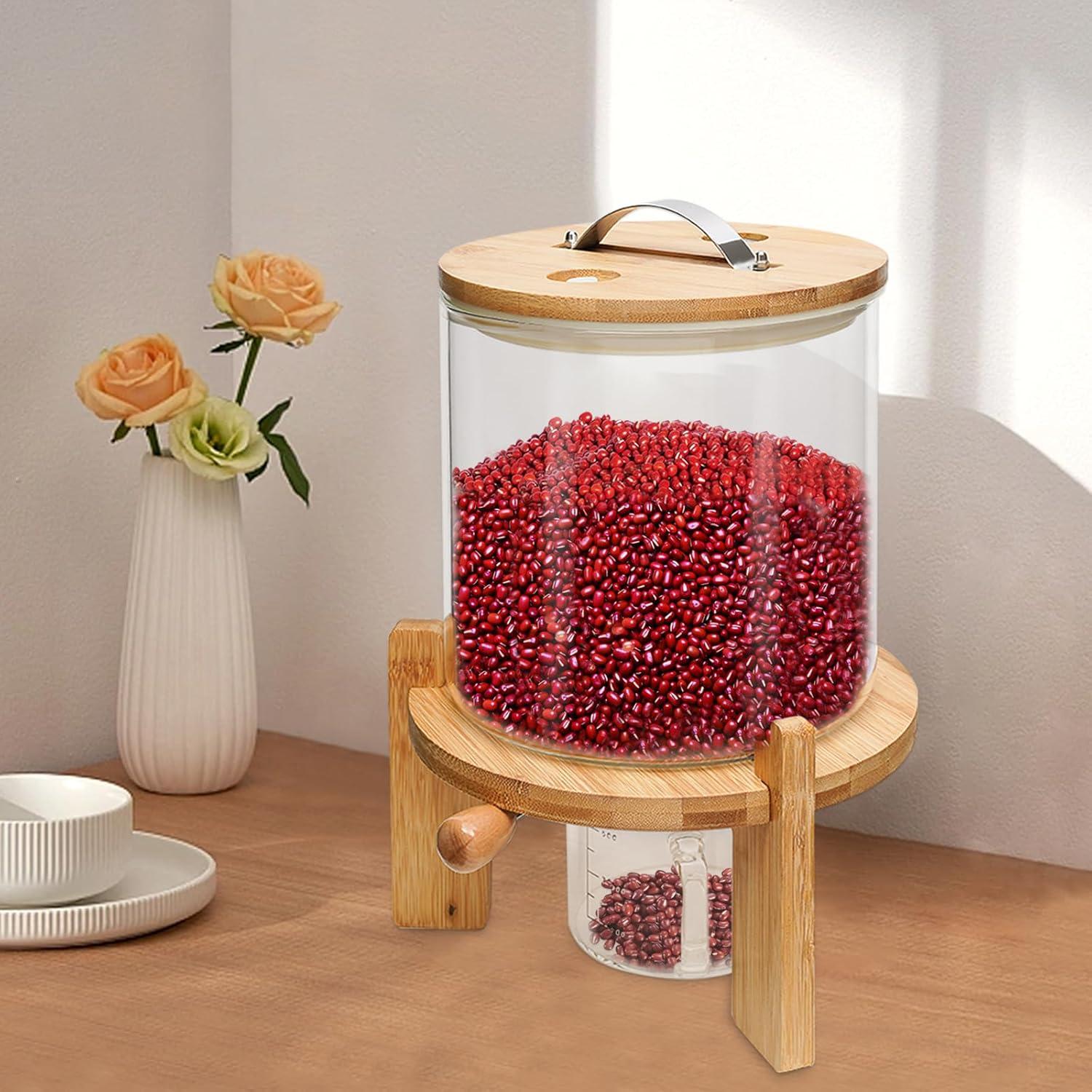 Dispensador de Arroz de Vidrio 5L GAMIGIME con Tapa Hermética