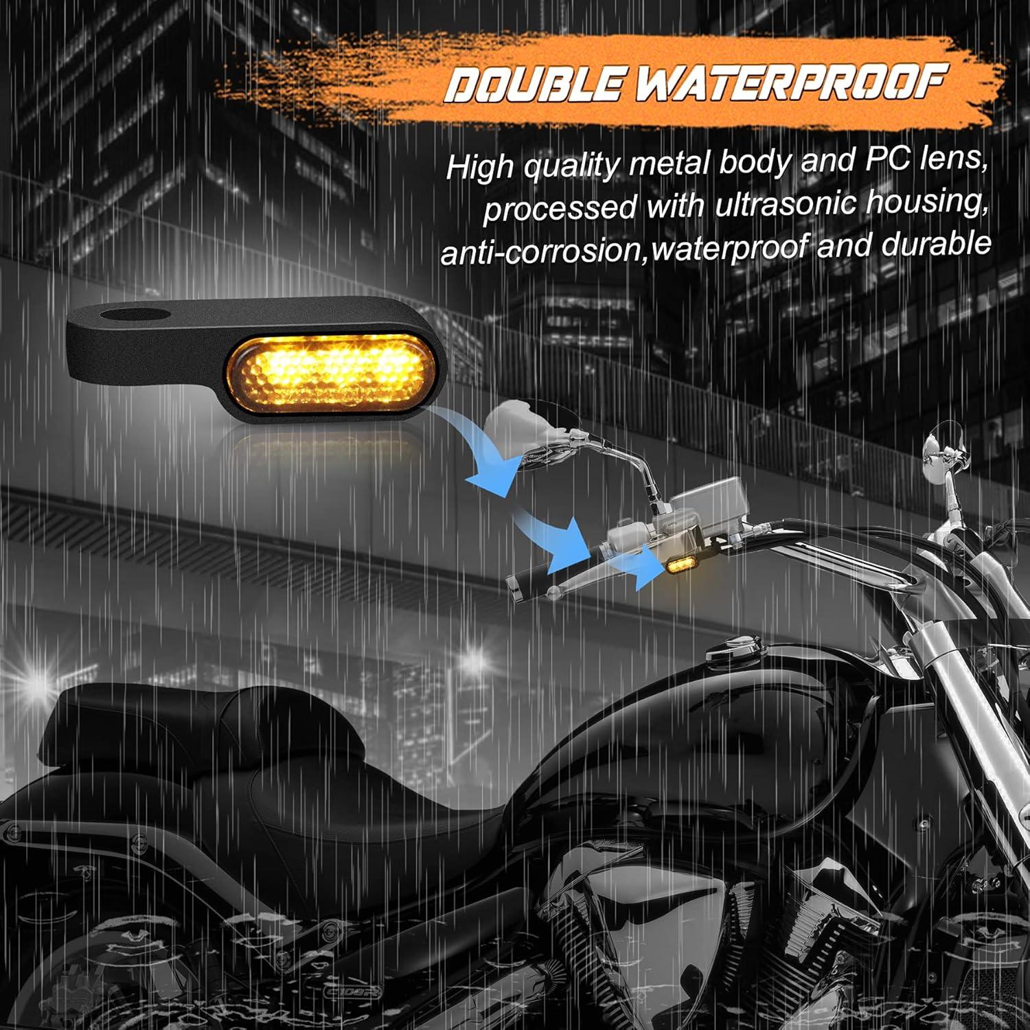 Señales de Giro LED NTHREEAUTO para Motocicleta - Ámbar