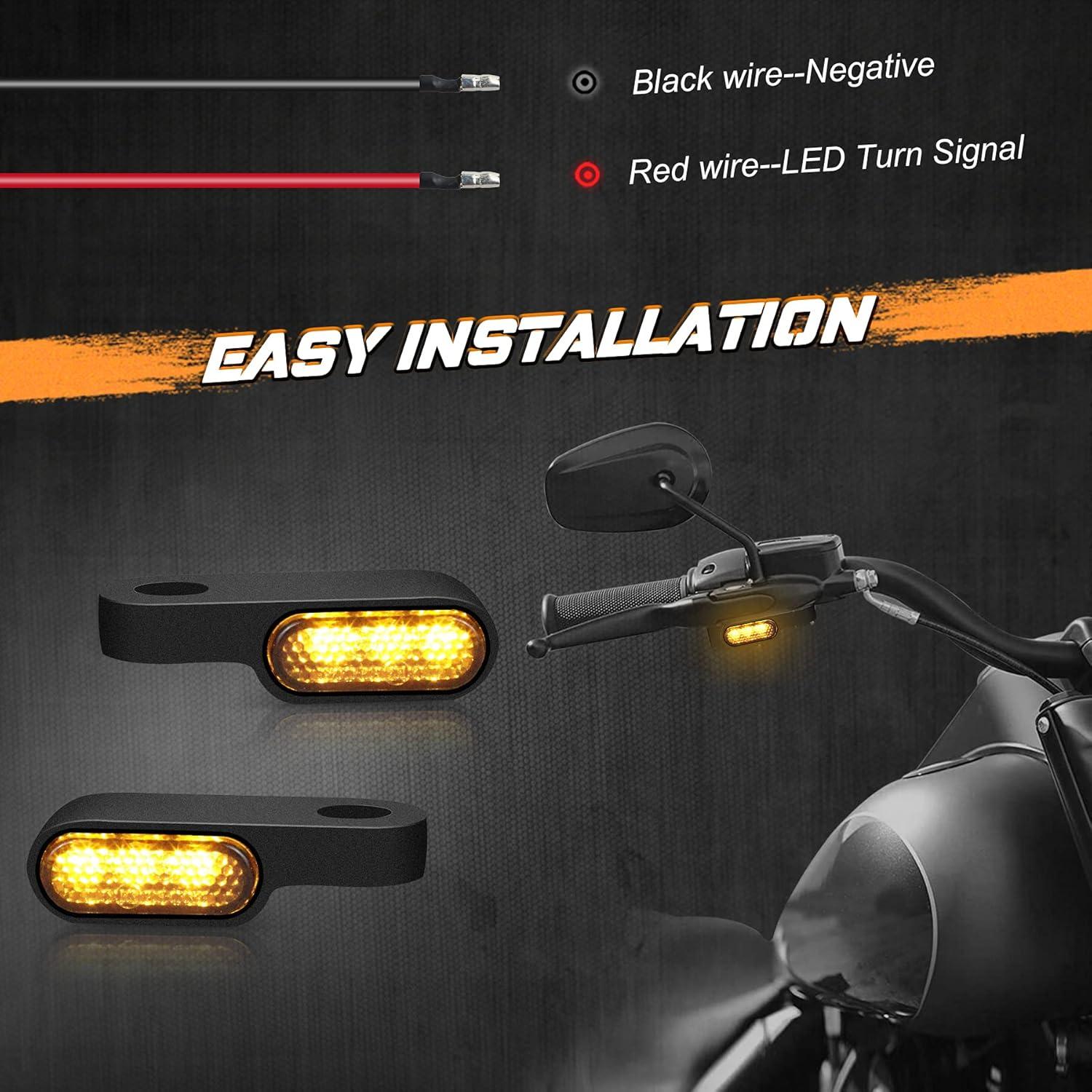 Señales de Giro LED NTHREEAUTO para Motocicleta - Ámbar