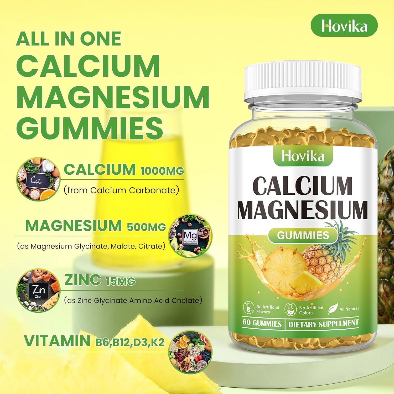 Gomitas de Calcio Magnesio Zinc Hovika 60 Unidades Sabor Piña