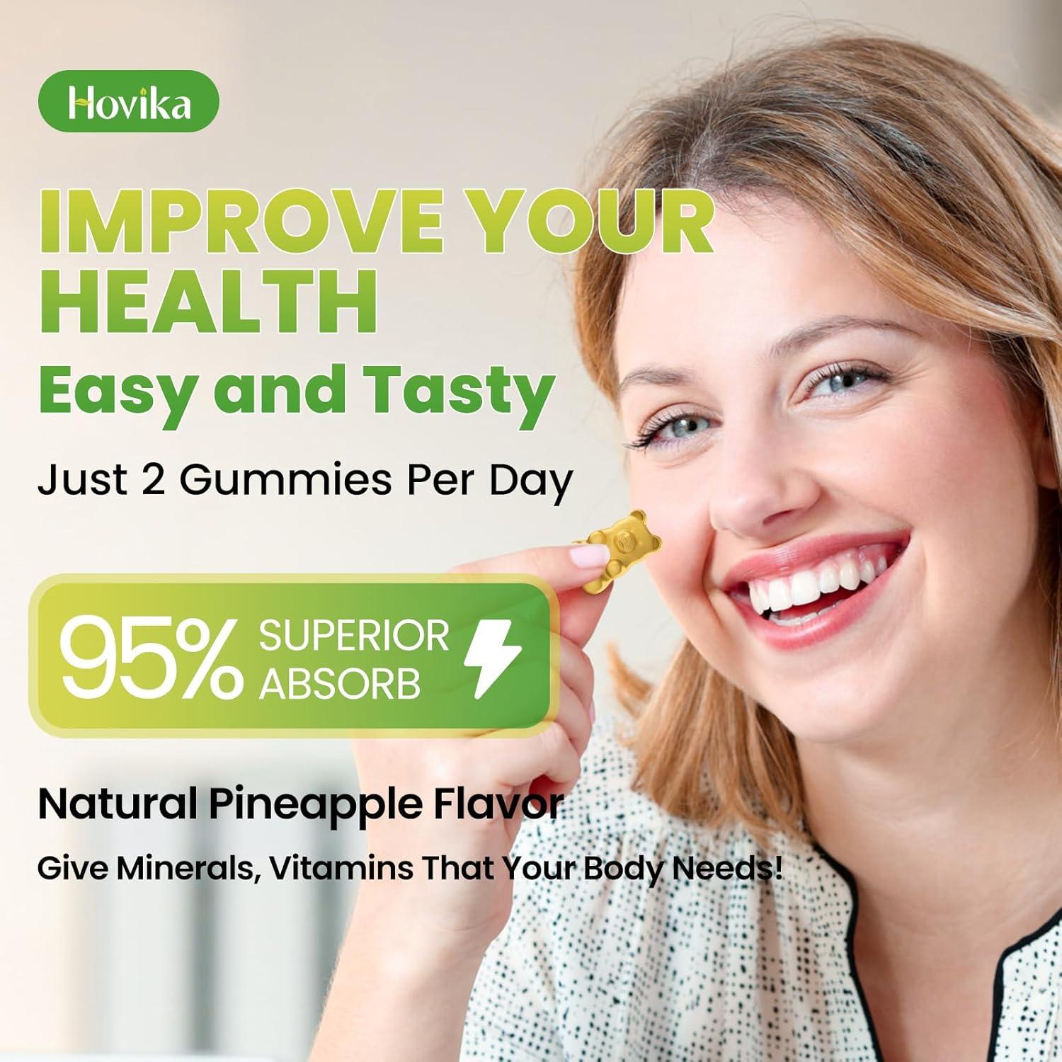 Gomitas de Calcio Magnesio Zinc Hovika 60 Unidades Sabor Piña