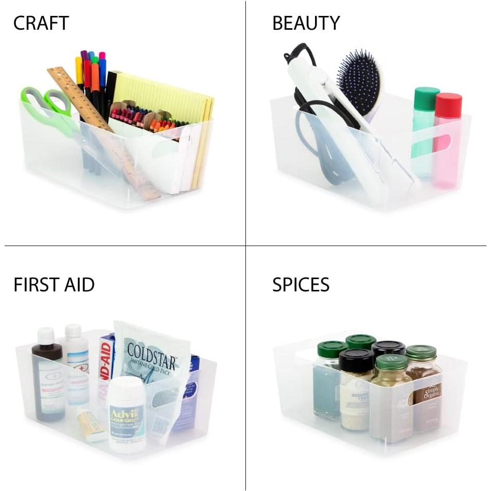 Juego de 5 Cajas de Almacenamiento Transparentes Isaac Jacobs 24.1x16.5x10.2 cm