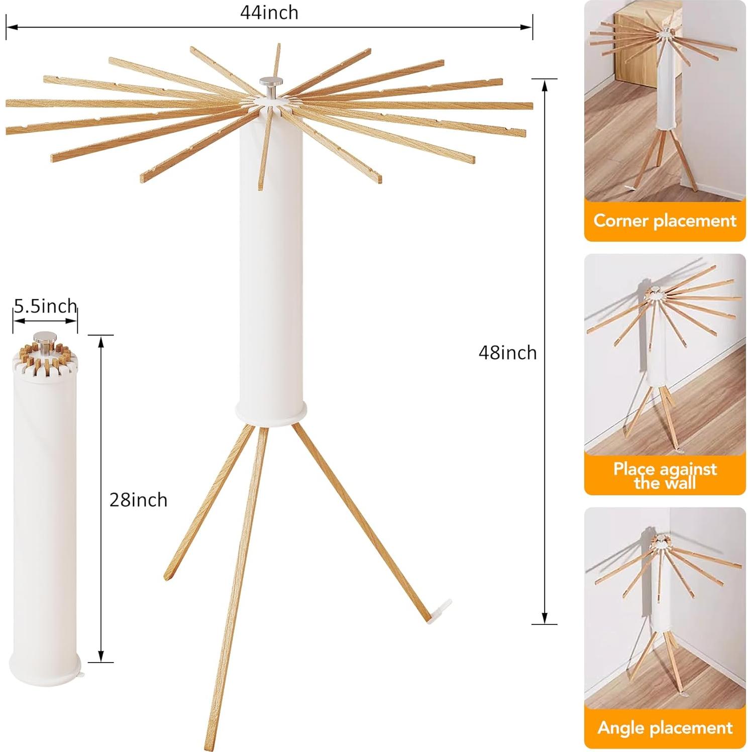 Soporte para Secar Ropa Plegable LIENAHU 16 Postes Madera