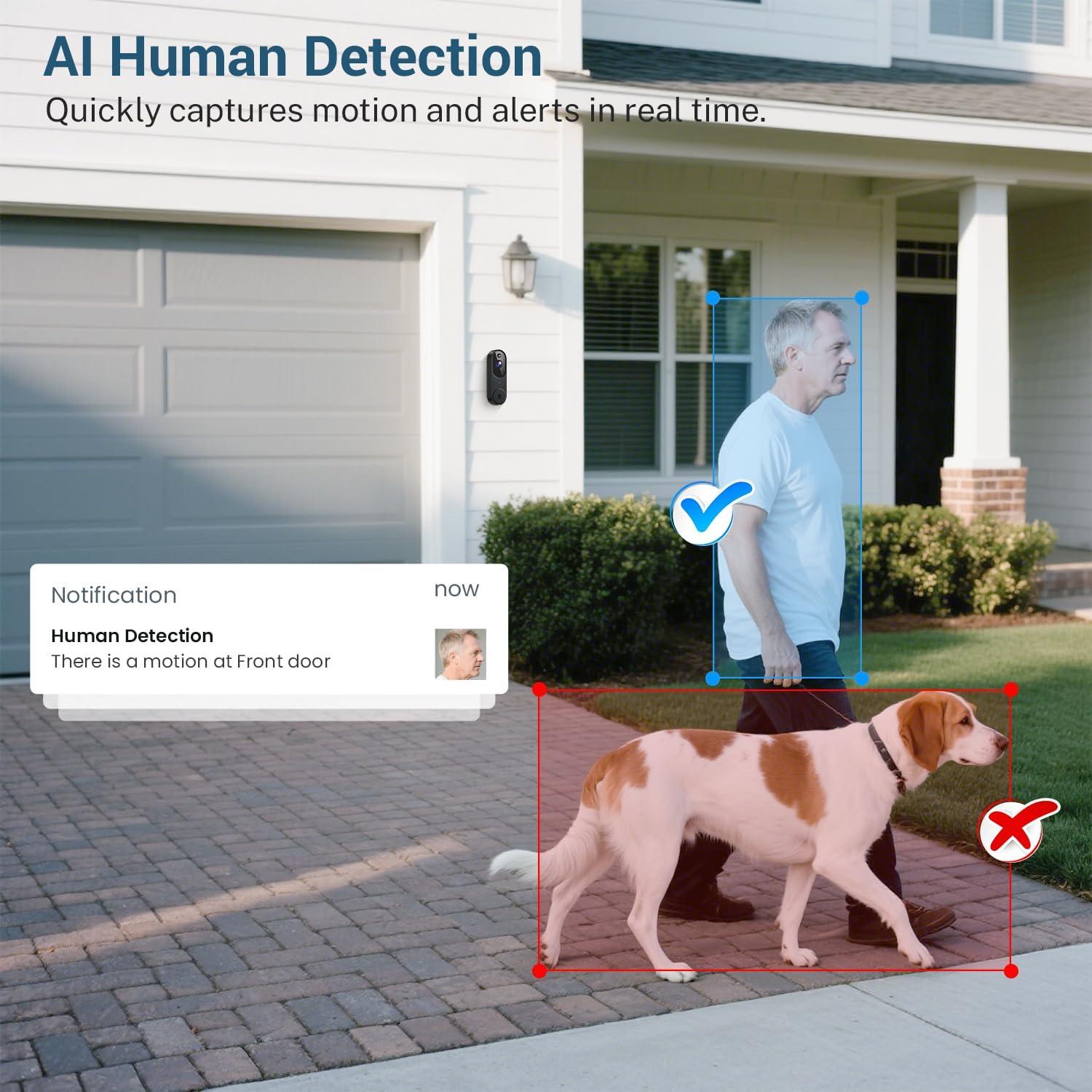 Cámara de Timbre Inteligente SearByte M50 1080p Wi-Fi Negro