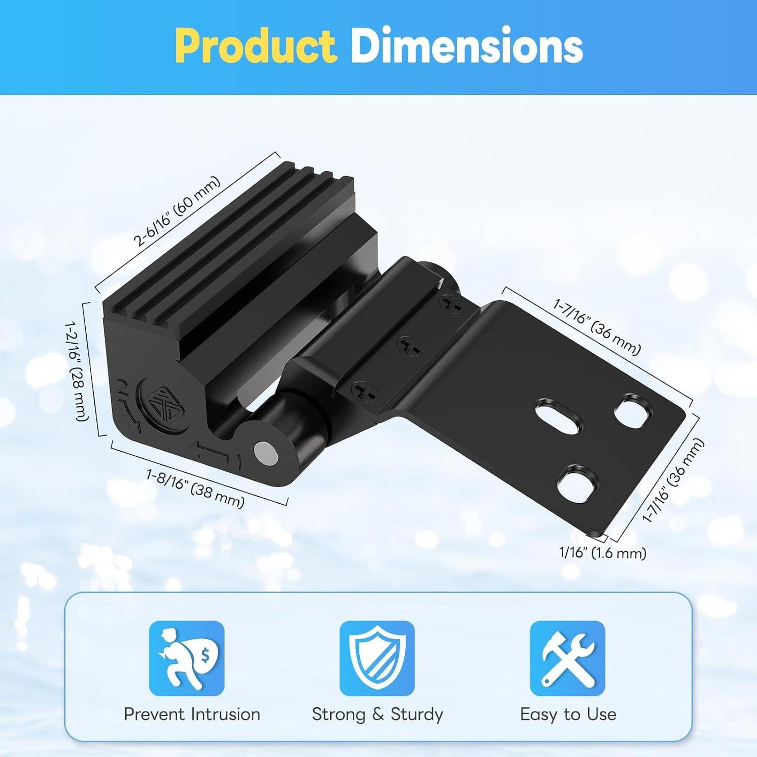 Cerradura de refuerzo Mixizigoz Mi-Stop Lock 02 - Aluminio Negro