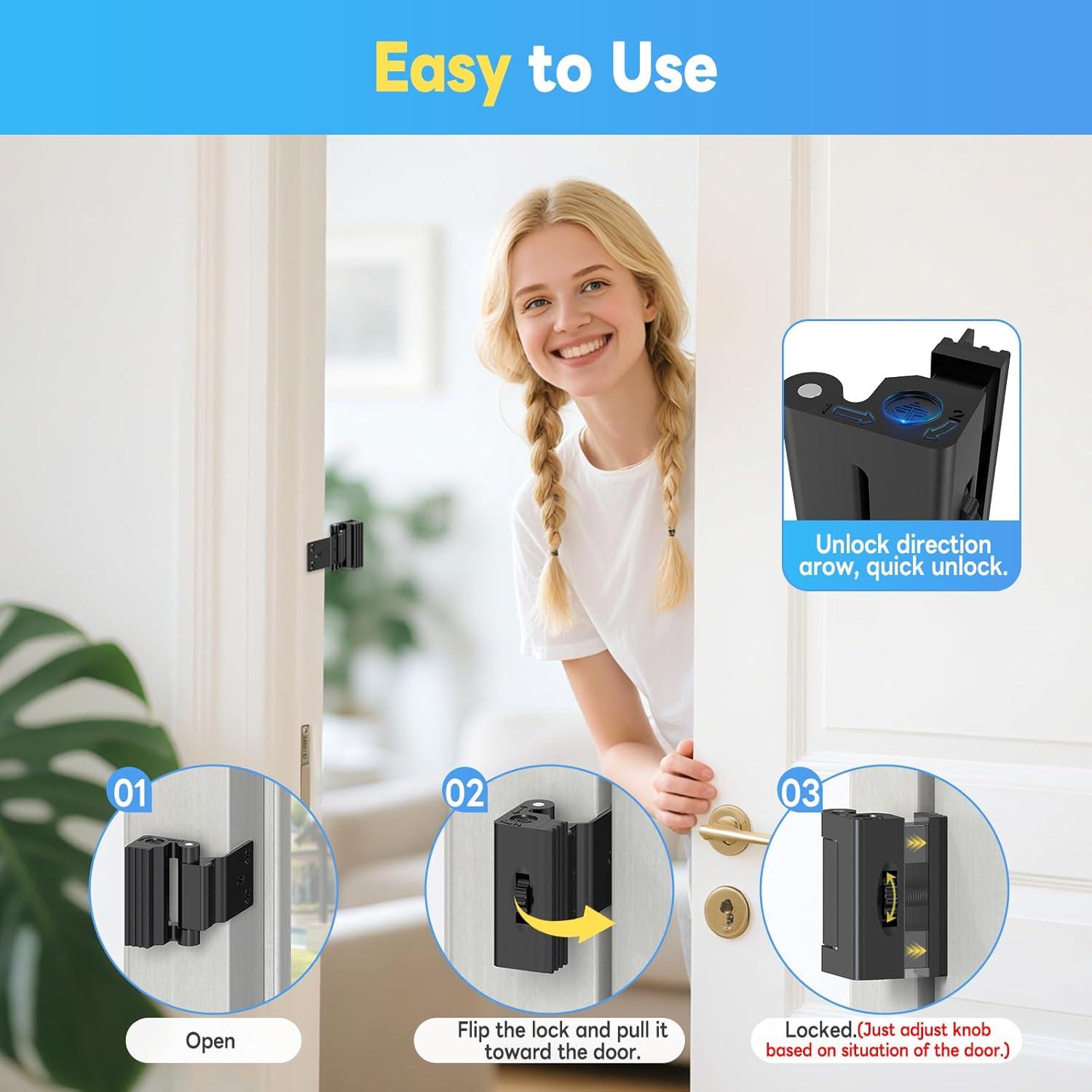 Cerradura de refuerzo Mixizigoz Mi-Stop Lock 02 - Aluminio Negro