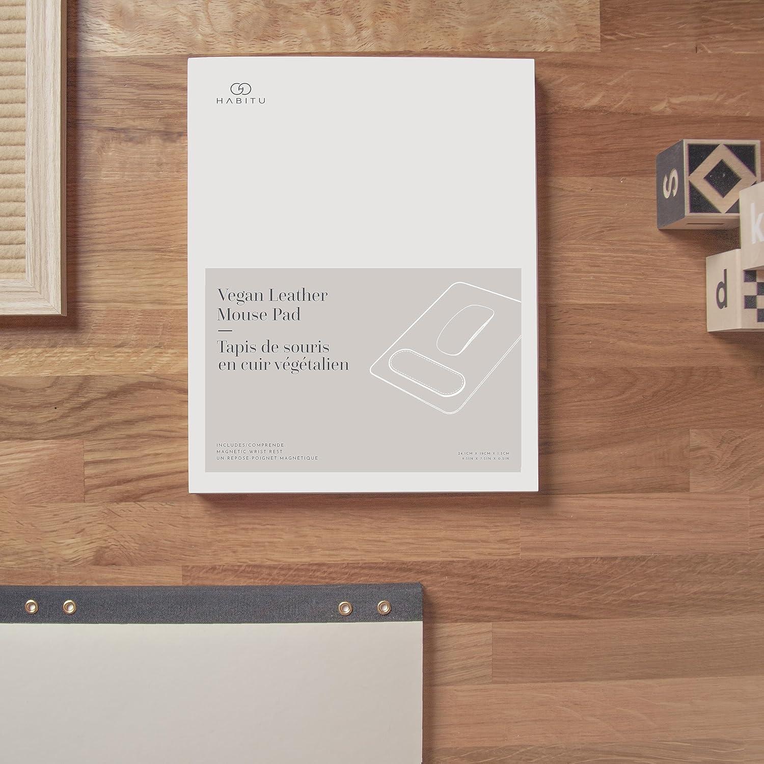 Alfombrilla de Ratón Ergonómica HABITU Cuero Vegano Negro Mármol