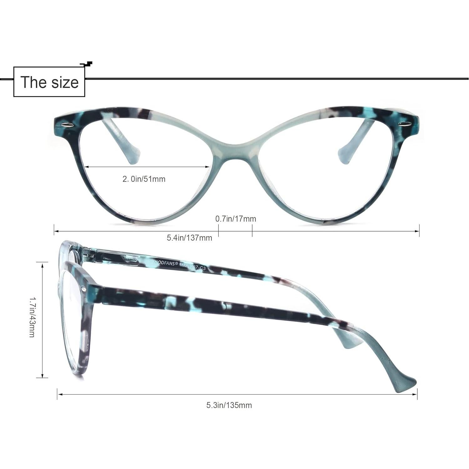 Gafas de Lectura MODFANS Ojo de Gato 4 Paquete 1.25x