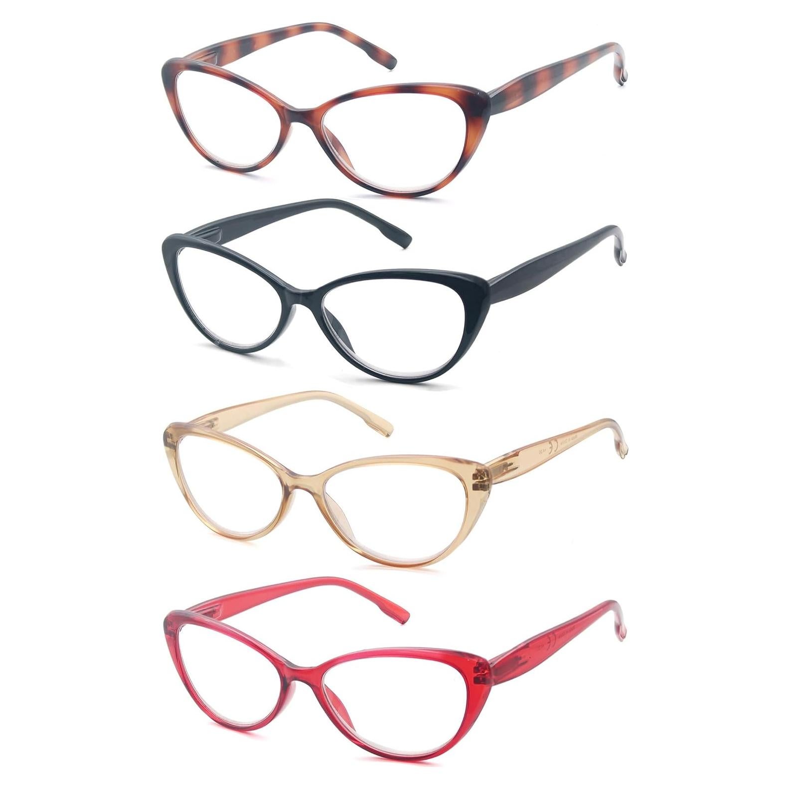 MODFANS Gafas de Lectura Ojo de Gato 2.5x 4 Colores
