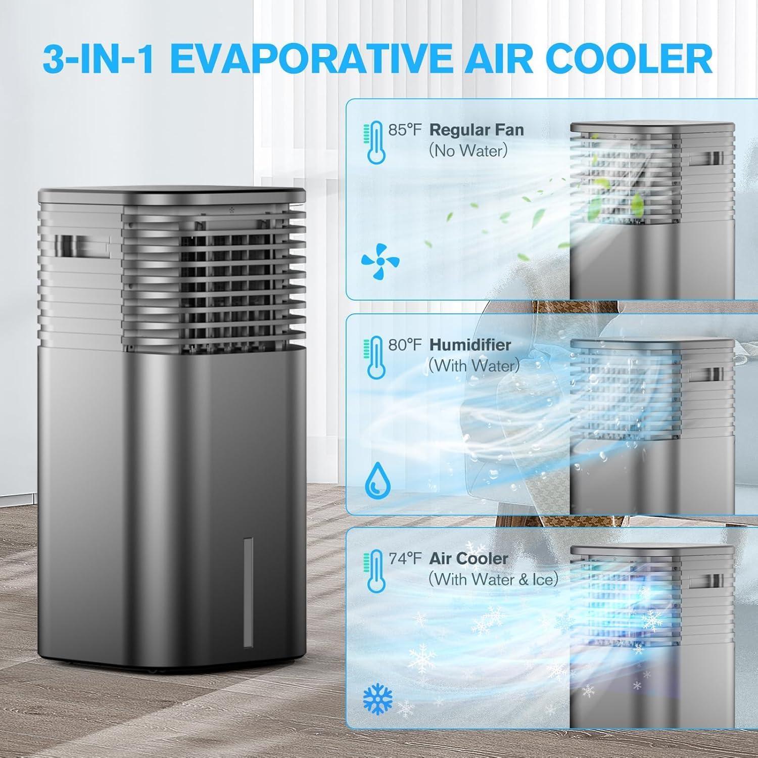 Aire Acondicionado Portátil FLOWBREEZE DL3B 3-en-1 7.57L Negro