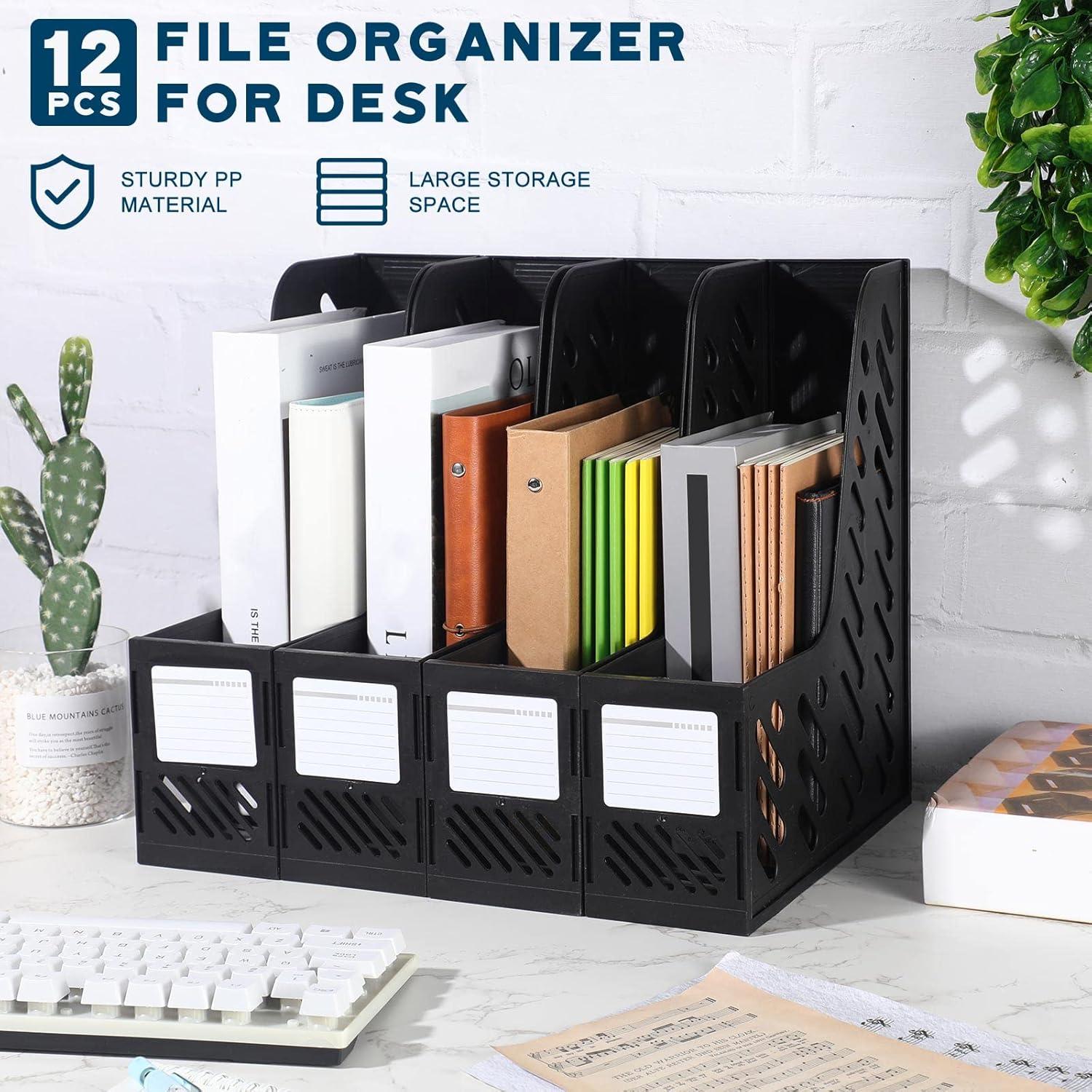 Organizador de Revistas Glenmal 12 Piezas Plegable Negro