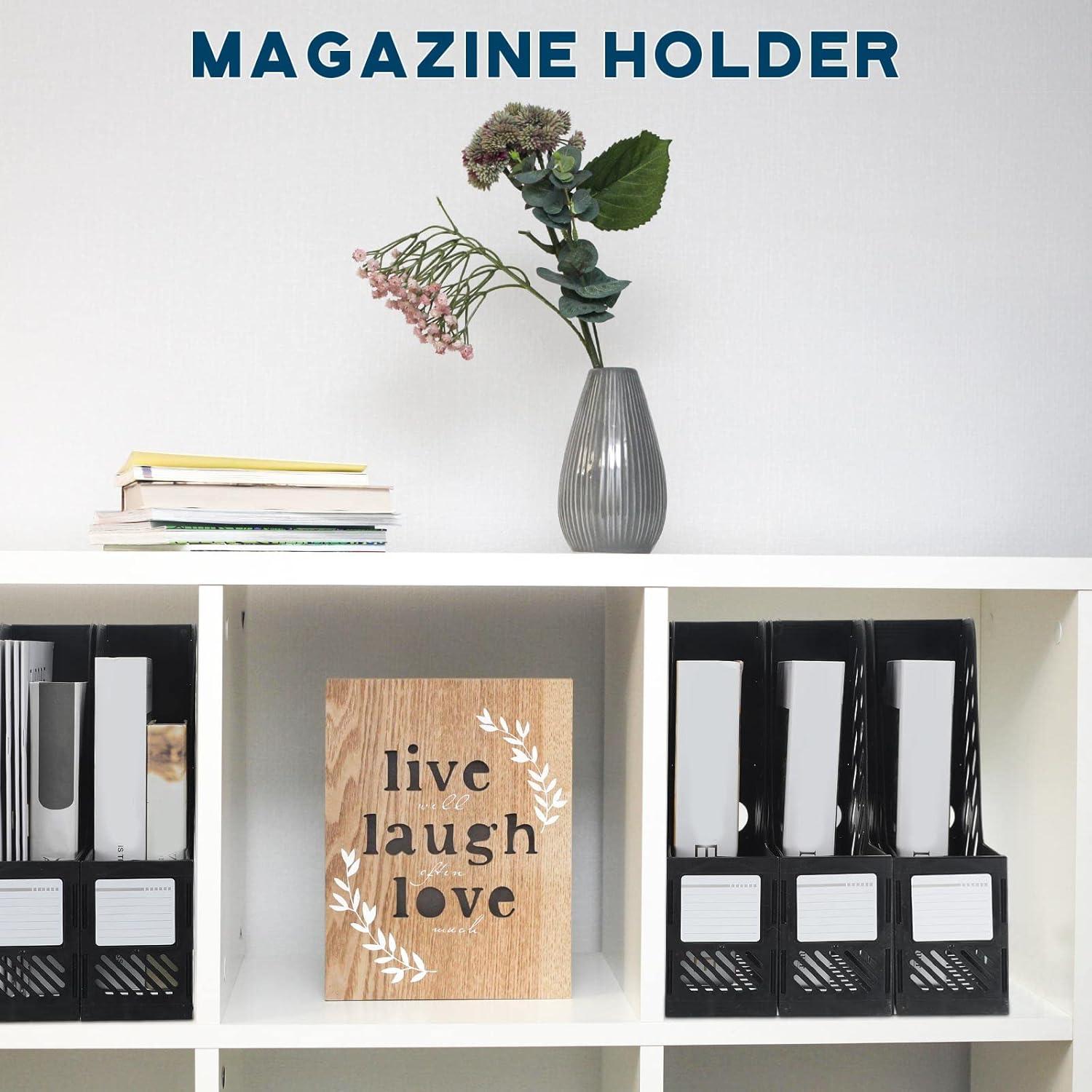 Organizador de Revistas Glenmal 12 Piezas Plegable Negro