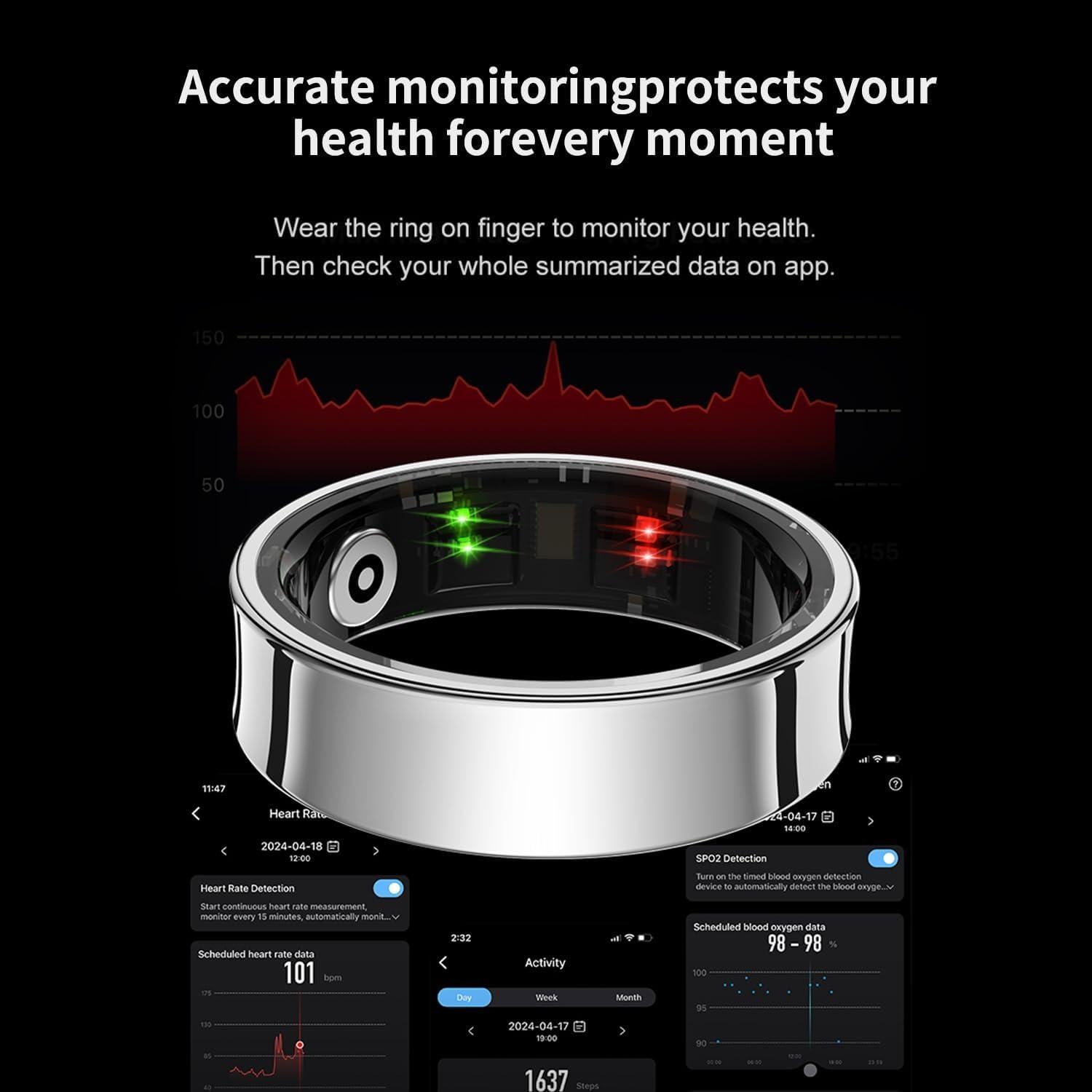 Anillo Inteligente DREAM SPORT DSR09 Plata - Monitor de Salud 5ATM