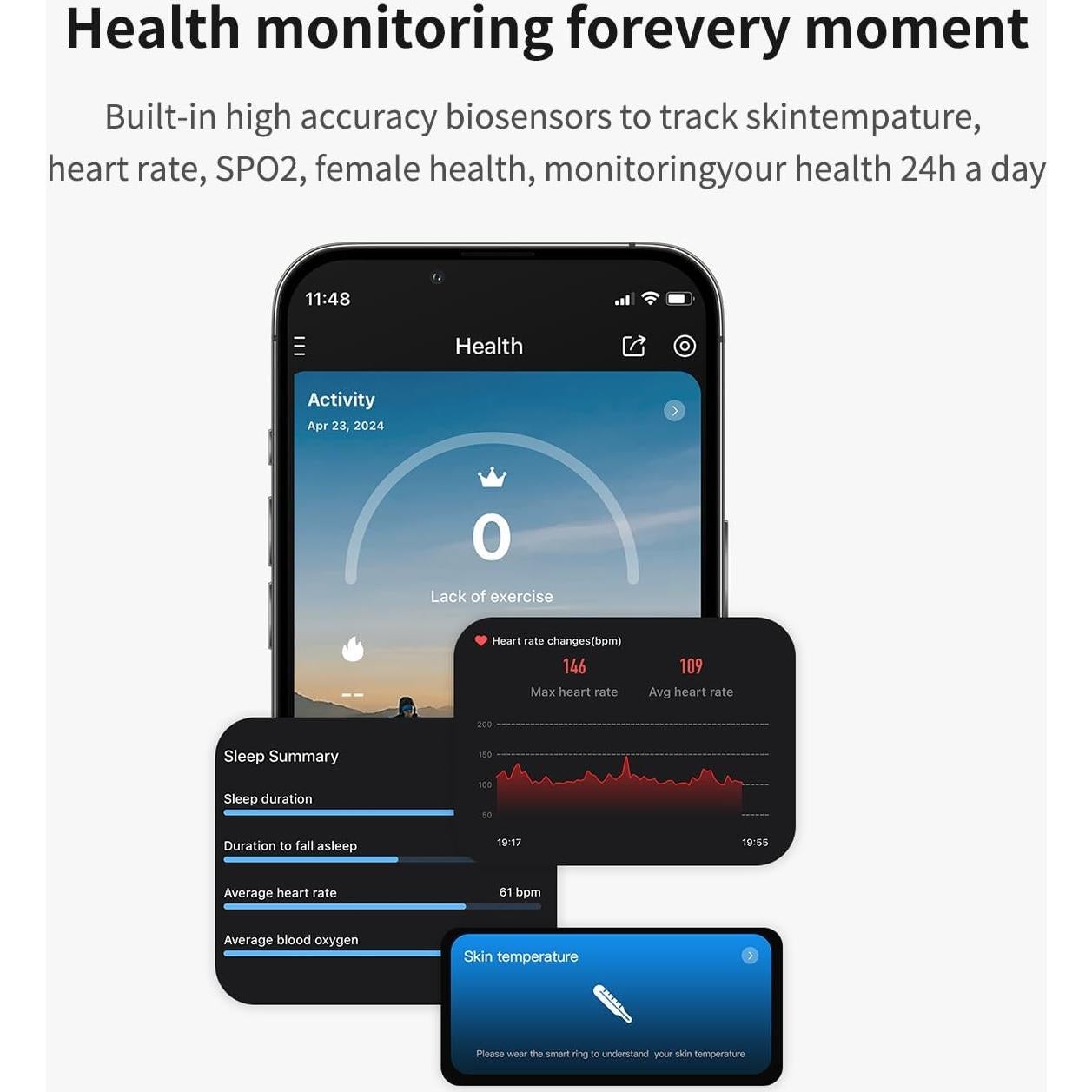 Anillo Inteligente DREAM SPORT DSR09 Plata - Monitor de Salud 5ATM