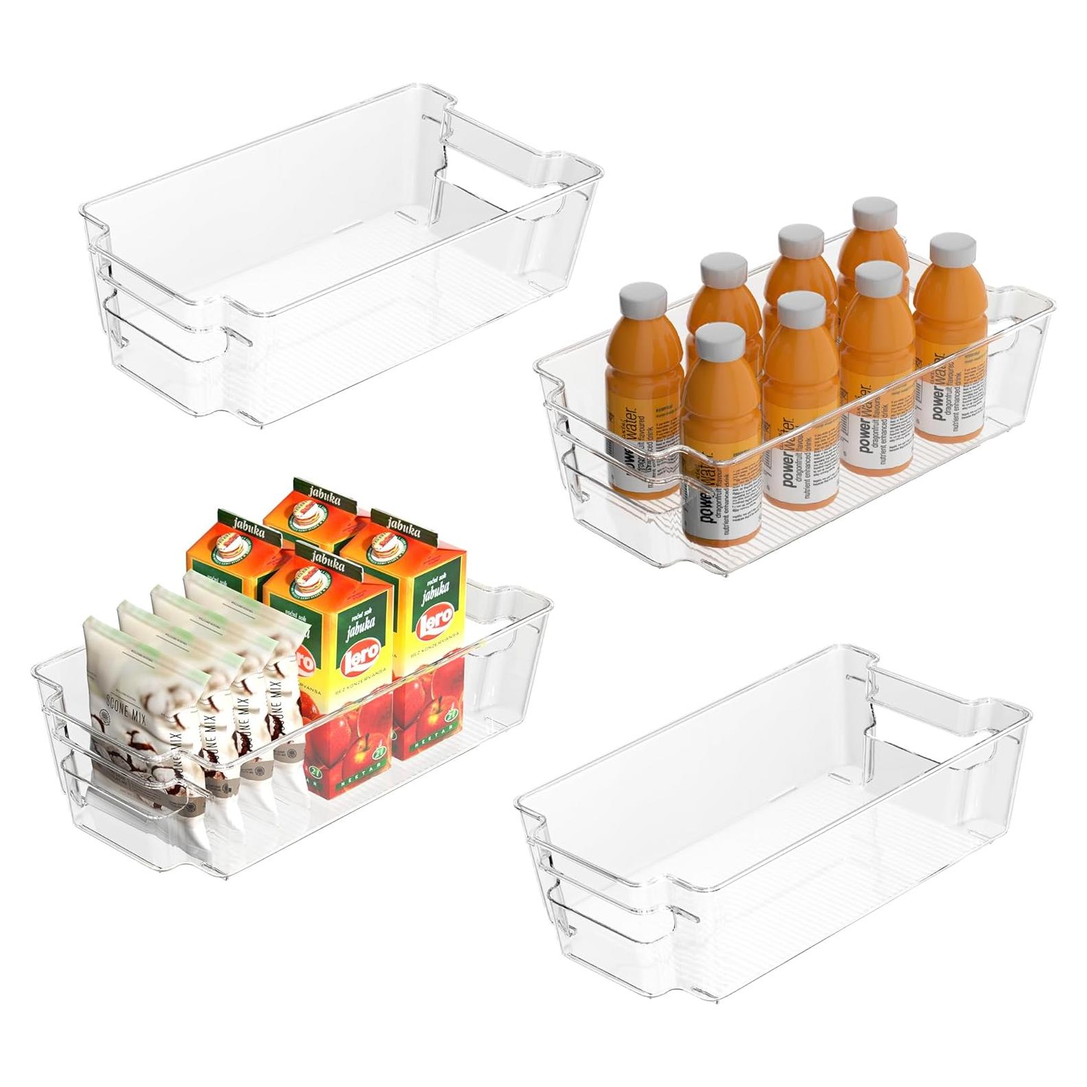 Paquete de 4 Contenedores Transparentes MERATIA para Refrigerador