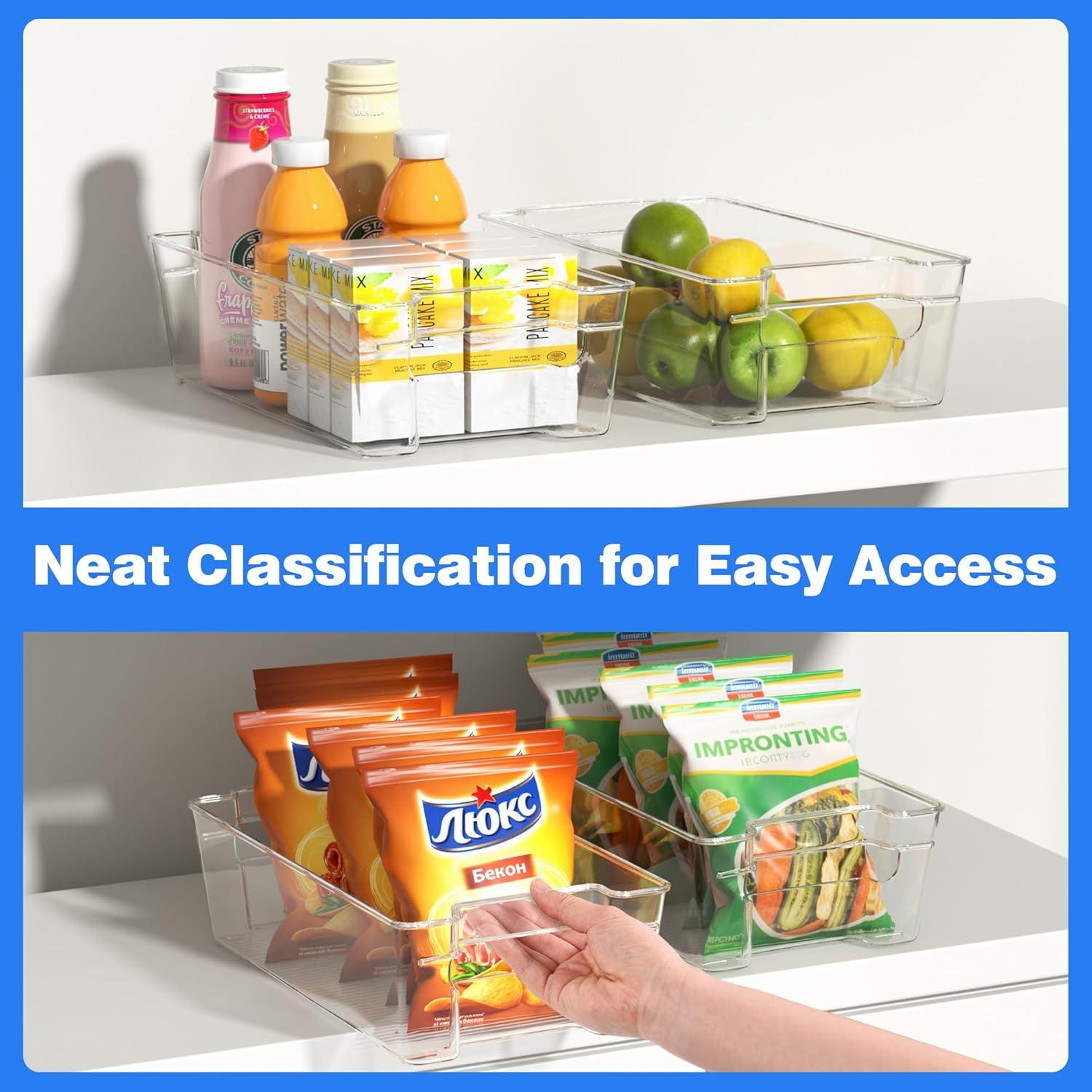 Paquete de 4 Contenedores Transparentes MERATIA para Refrigerador