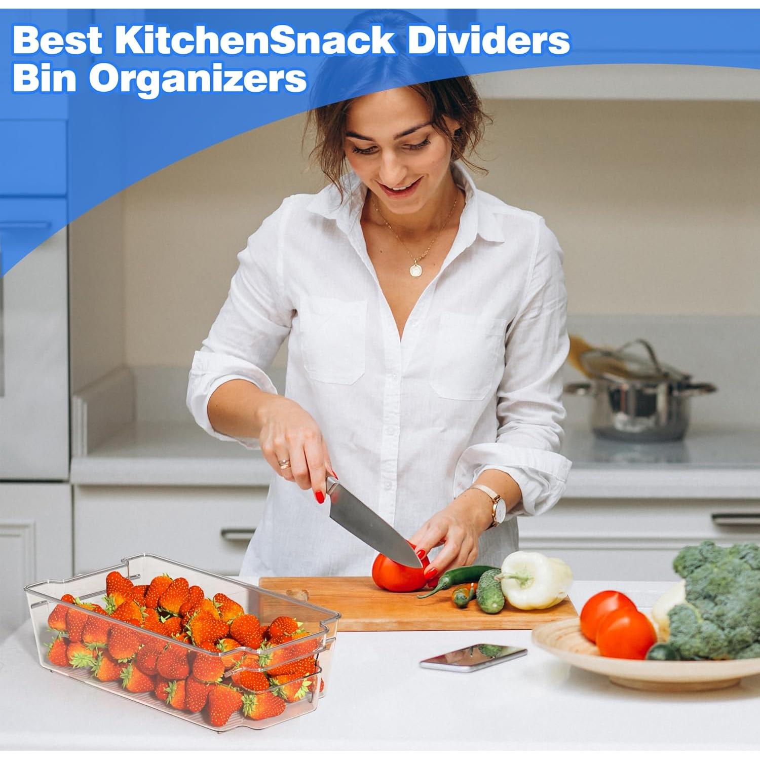 Paquete de 4 Contenedores Transparentes MERATIA para Refrigerador