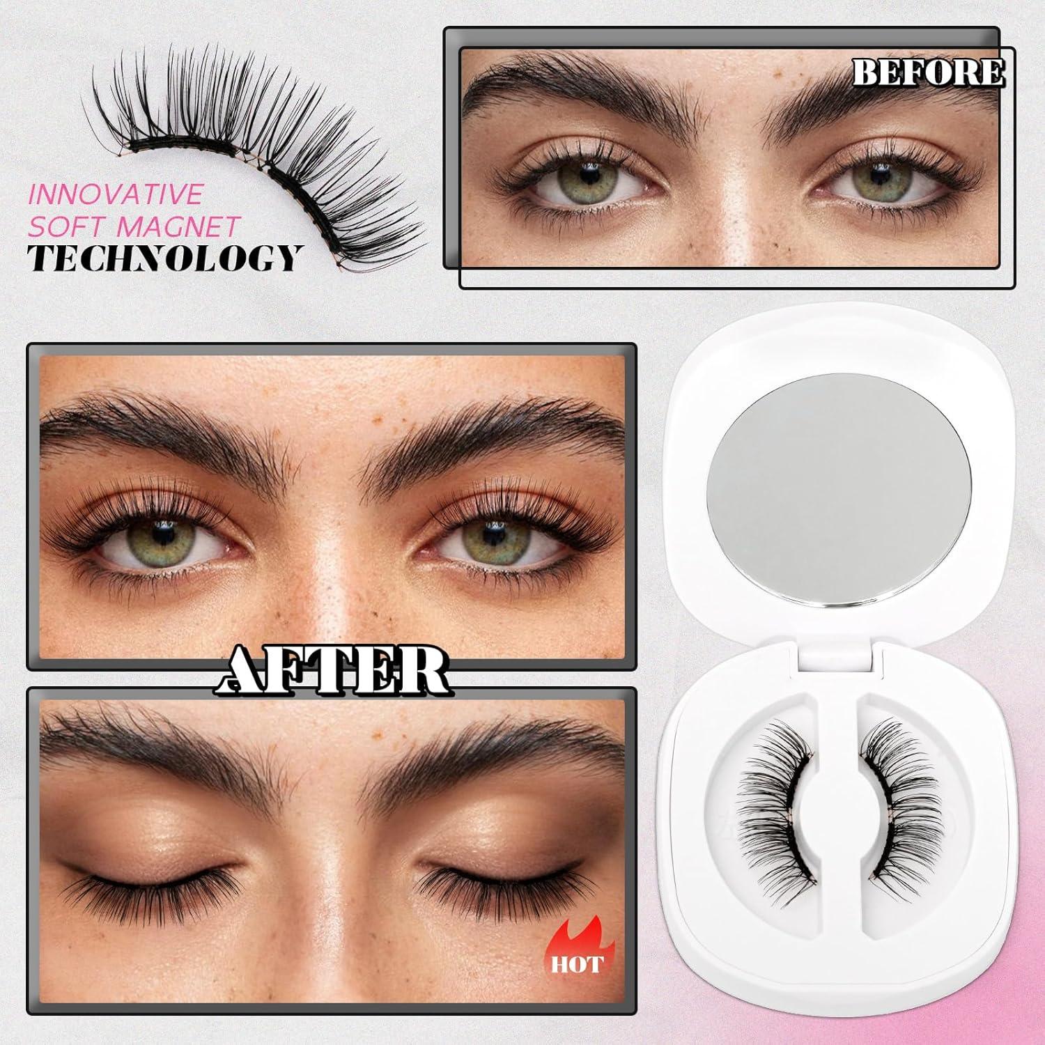 Pestañas Magnéticas MERETON Suaves Reutilizables 12.8x7.7cm