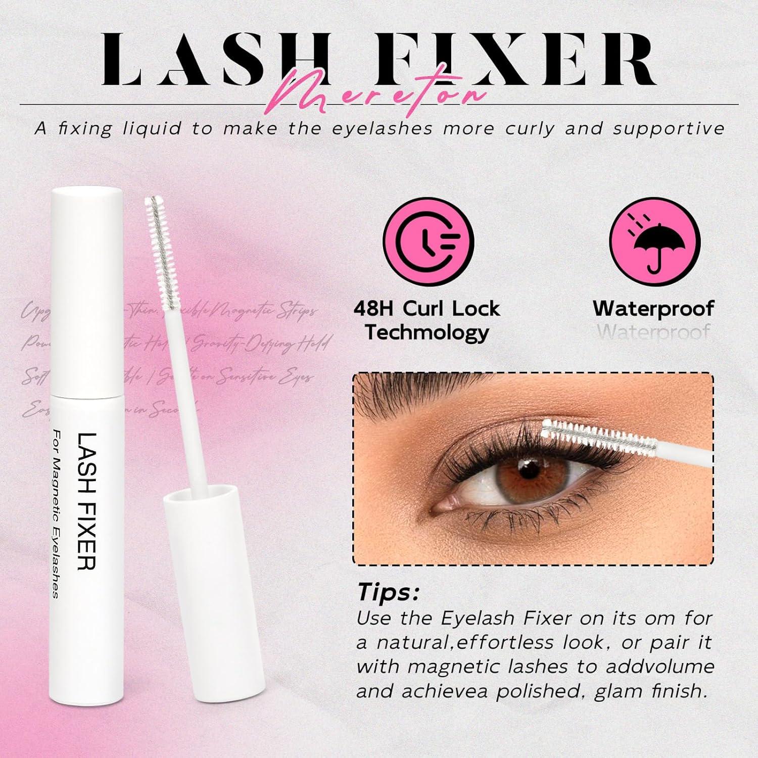 Pestañas Magnéticas MERETON Suaves Reutilizables 12.8x7.7cm