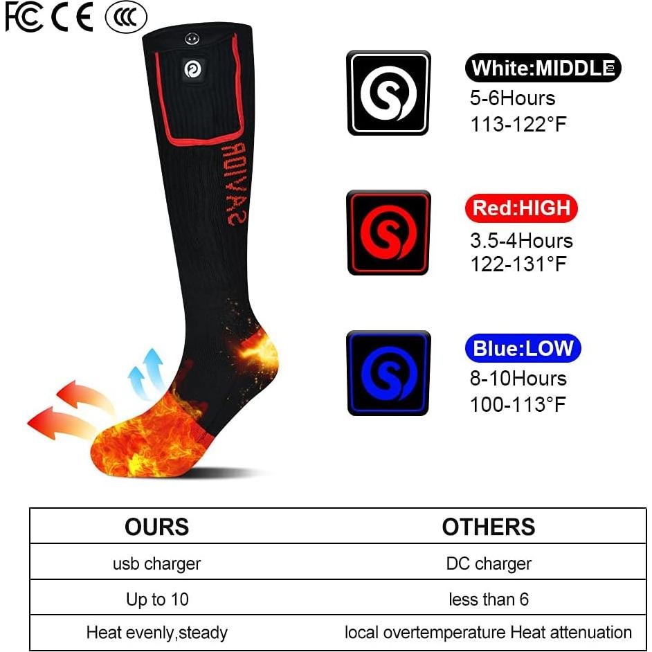 Calcetines Calentados SAVIOR HEAT Unisex Recargables 10h