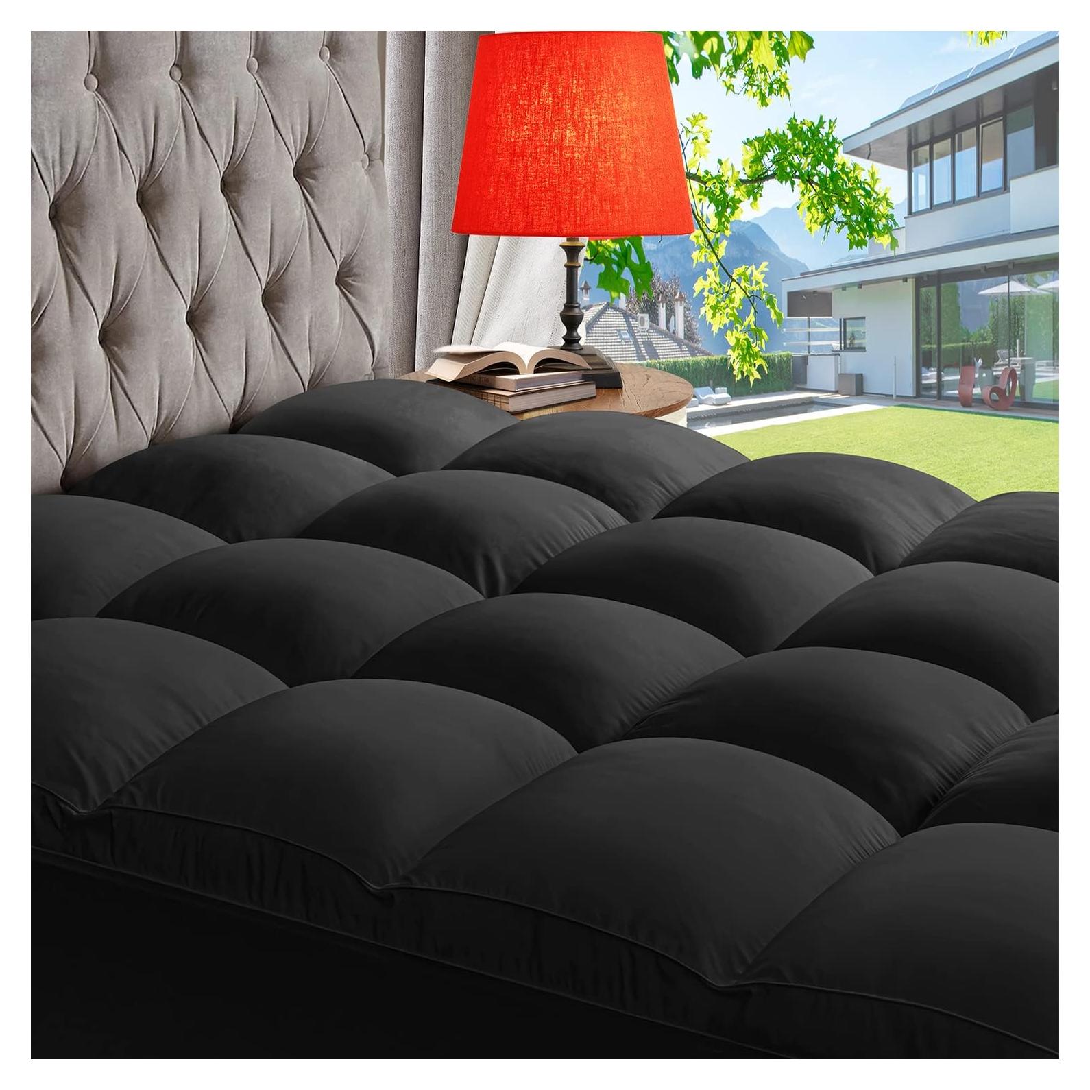 Colchón Topper ABENE Twin Negro Acolchado Transpirable