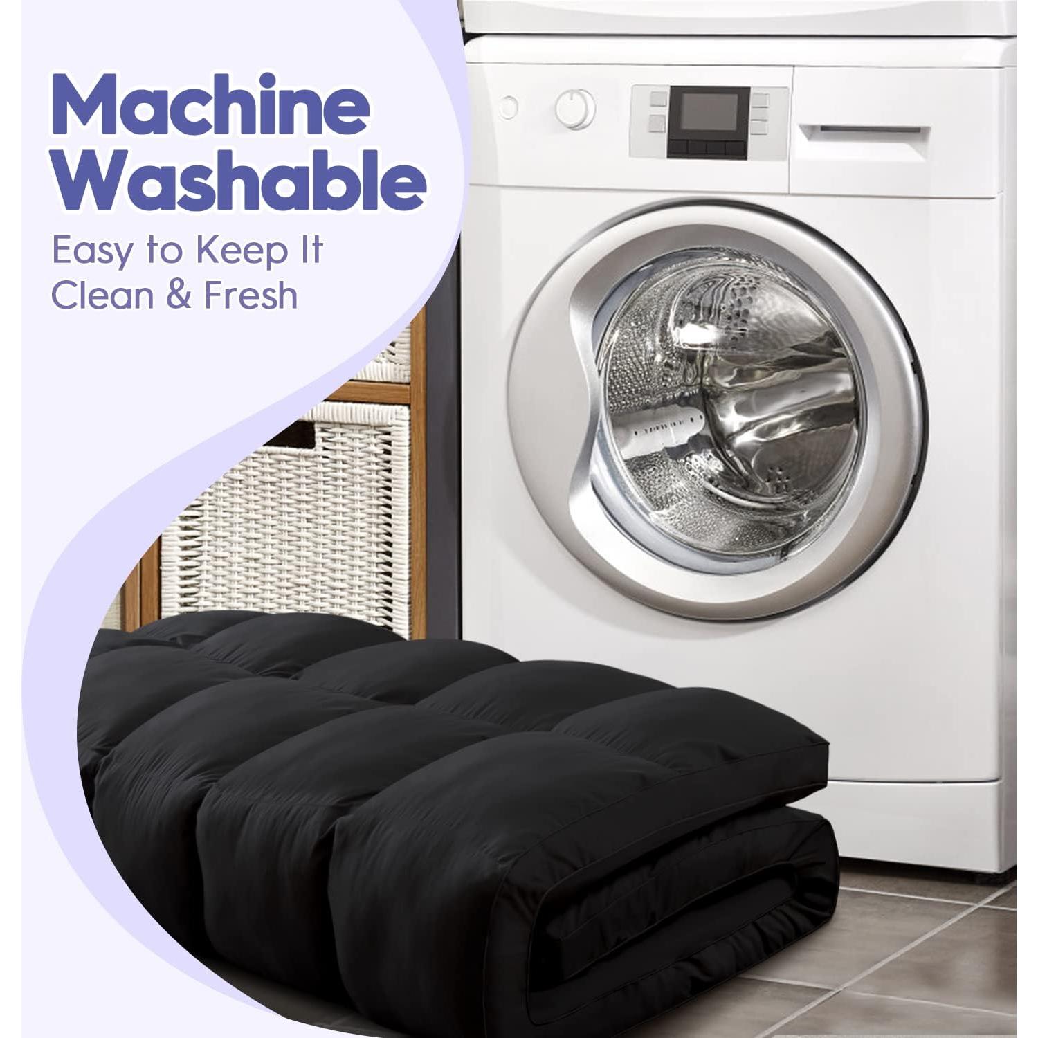 Colchón Topper ABENE Twin Negro Acolchado Transpirable