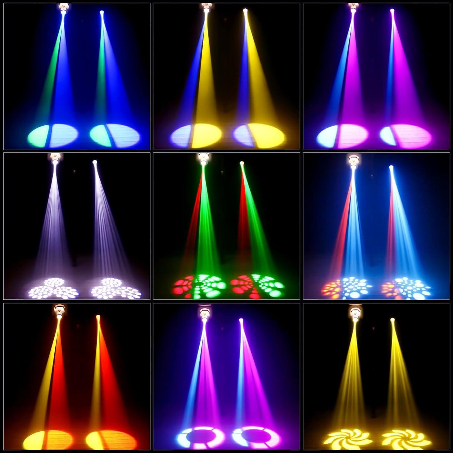 Luces de Cabeza Móvil U`King 50W 7 Colores DMX para Eventos