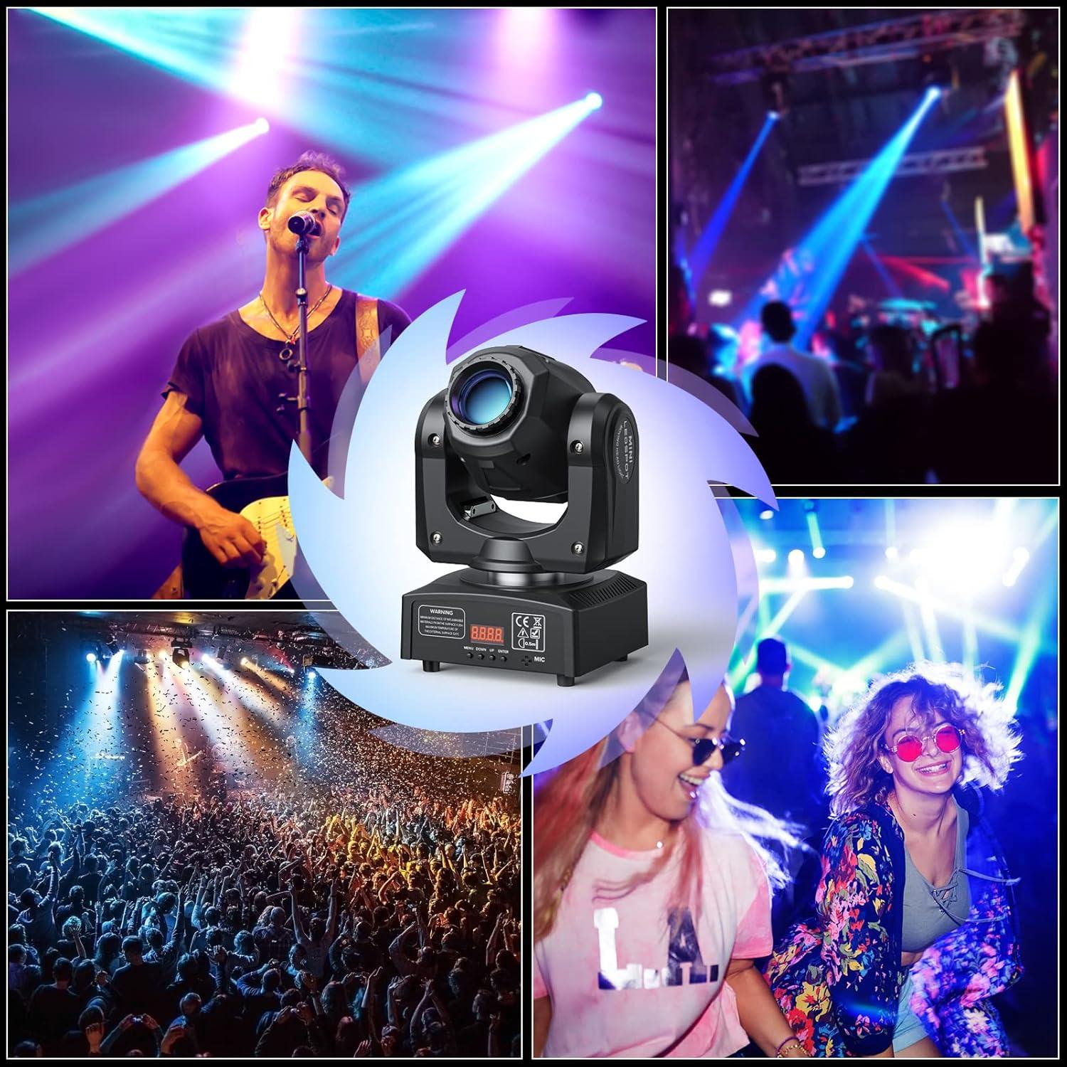 Luces de Cabeza Móvil U`King 50W 7 Colores DMX para Eventos