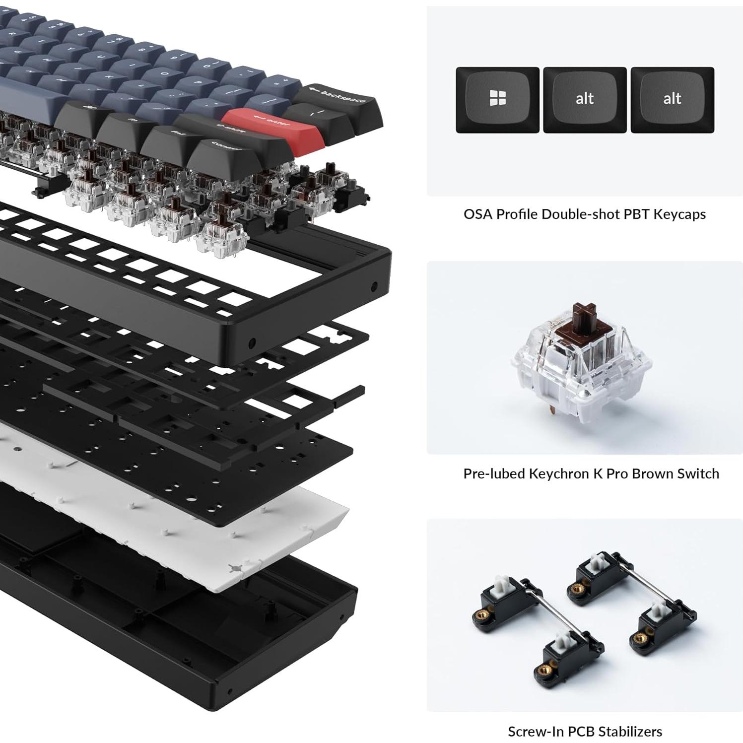 Teclado Mecánico Inalámbrico Keychron K12 Pro RGB 60%