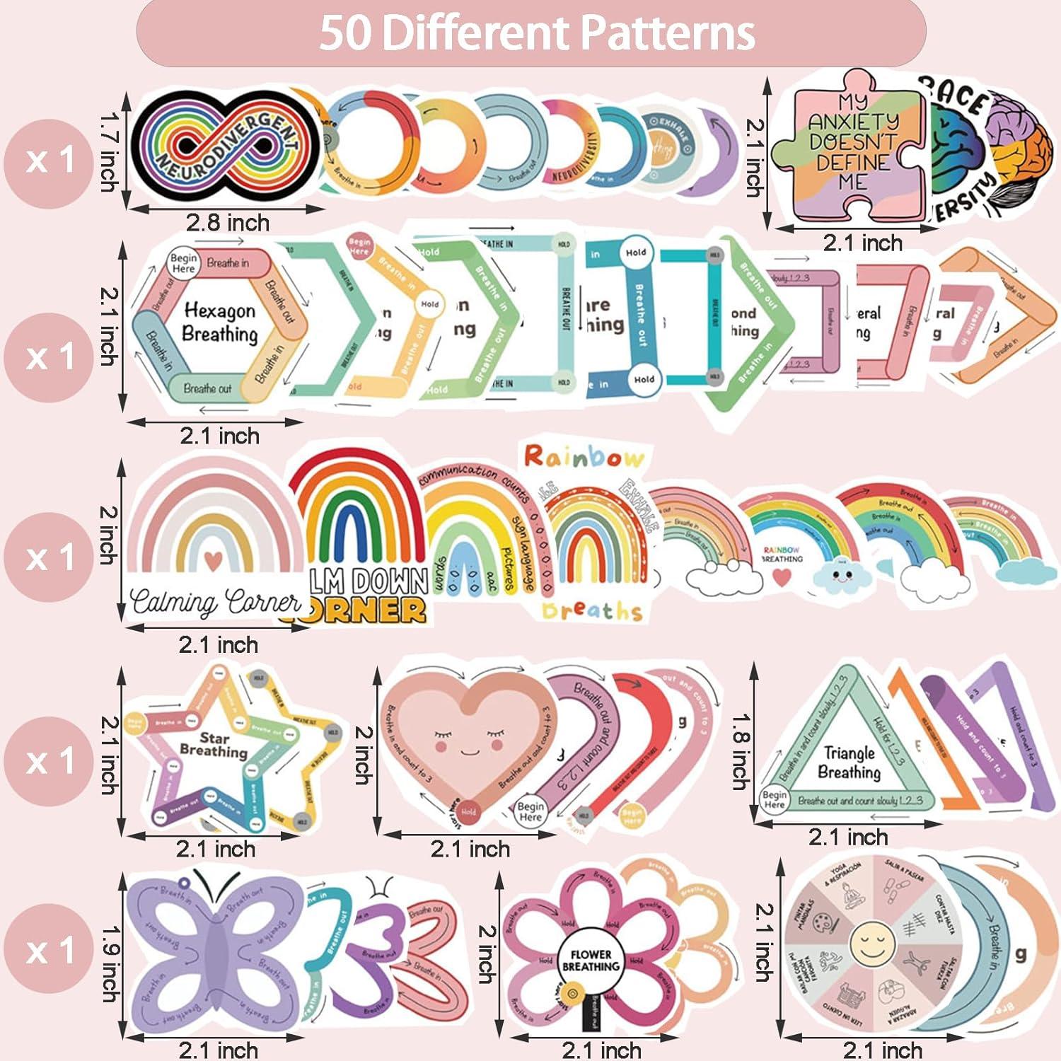 Pegatinas Sensoriales Antiestrés KYLELOVE - 50 Piezas Brillantes