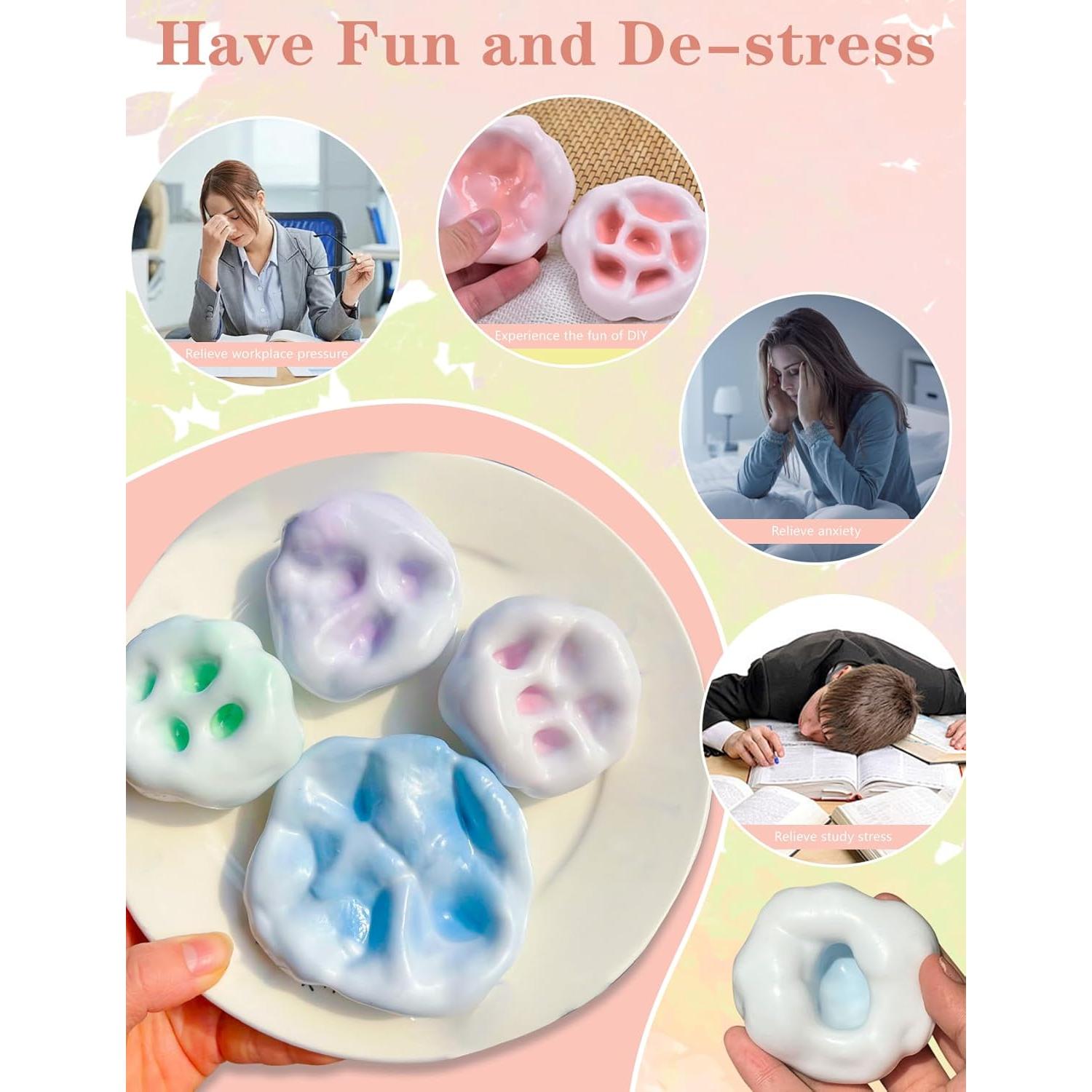 Bolas de Estrés Squishy Gezan para Alivio de Ansiedad - Azul y Púrpura