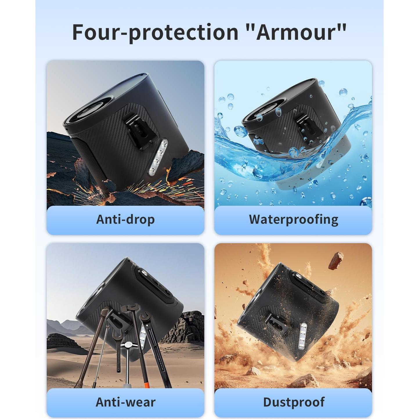 Ventilador Portátil de Cintura ICEBIRDS MF118 10600RPM Recargable