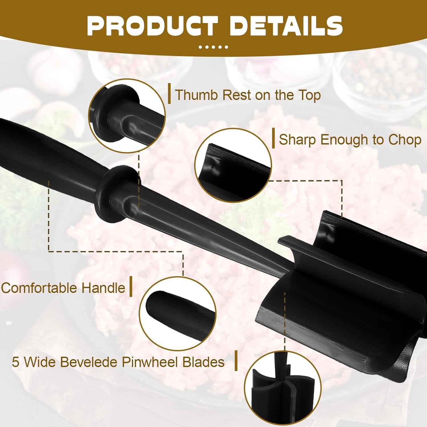 Aplastador de Carne Auvotuis 5 Cuchillas Nylon Negro 28x6.5cm