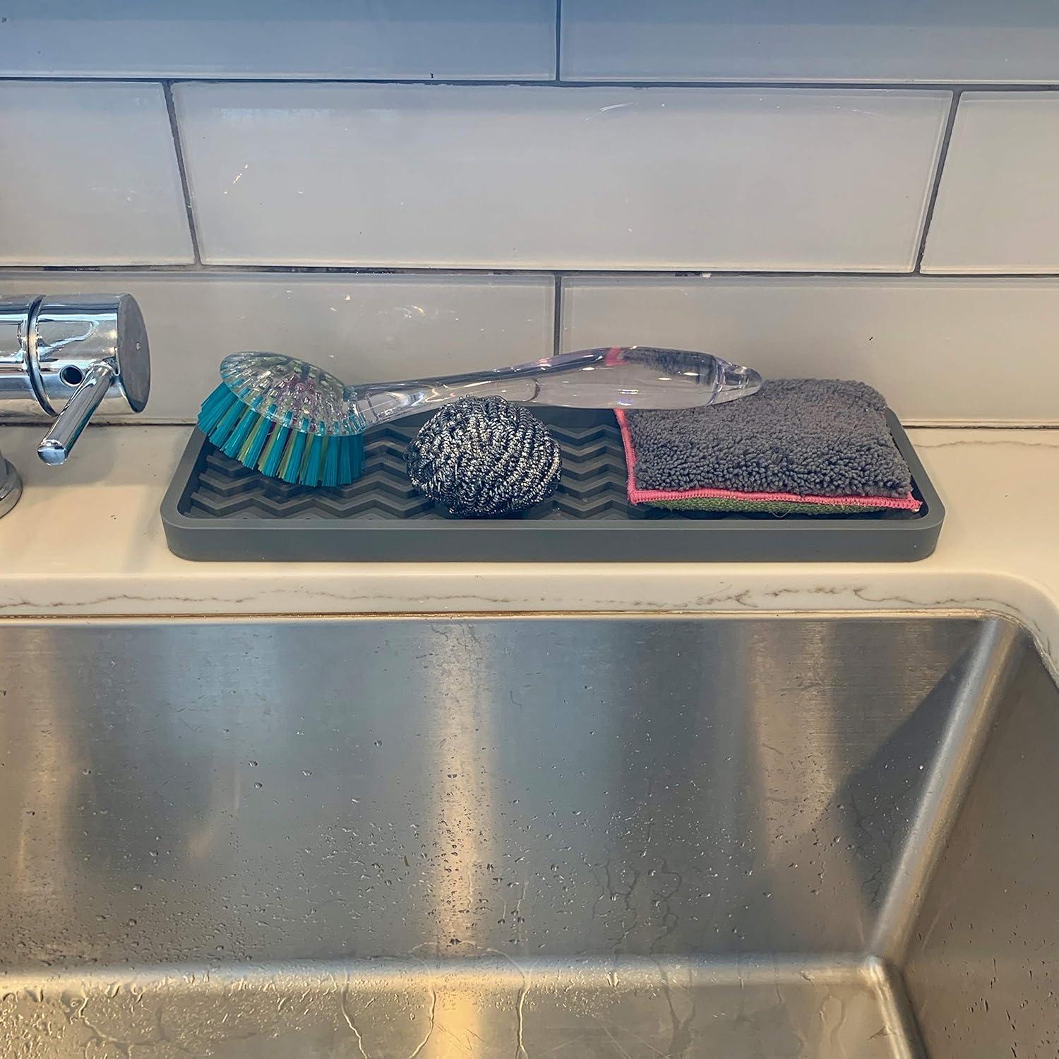 Bandeja Organizadora de Fregadero Happitasa Silicona Gris 30.48x10.16cm