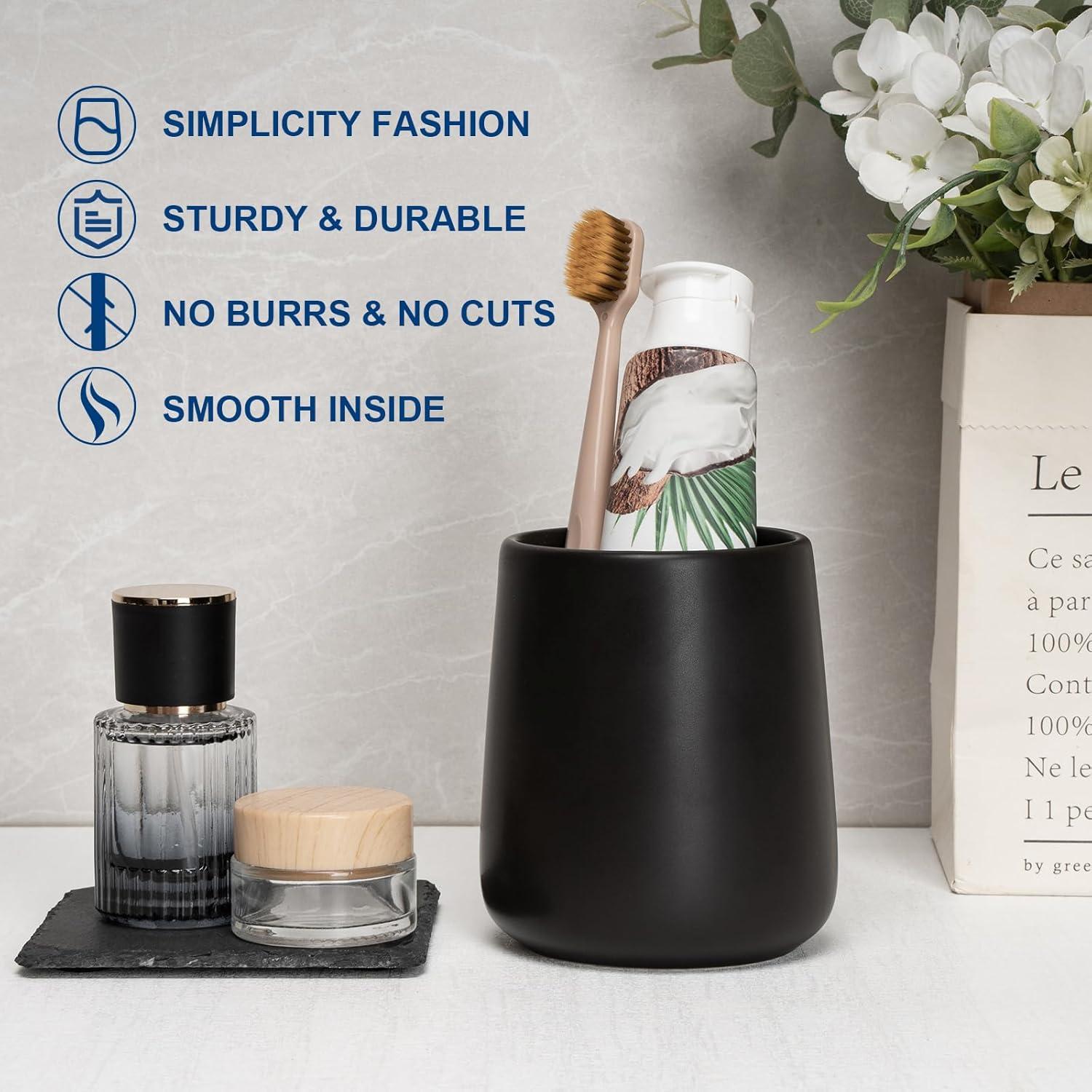 Vaso de baño cerámica UHEY HOME 400ml negro marrón