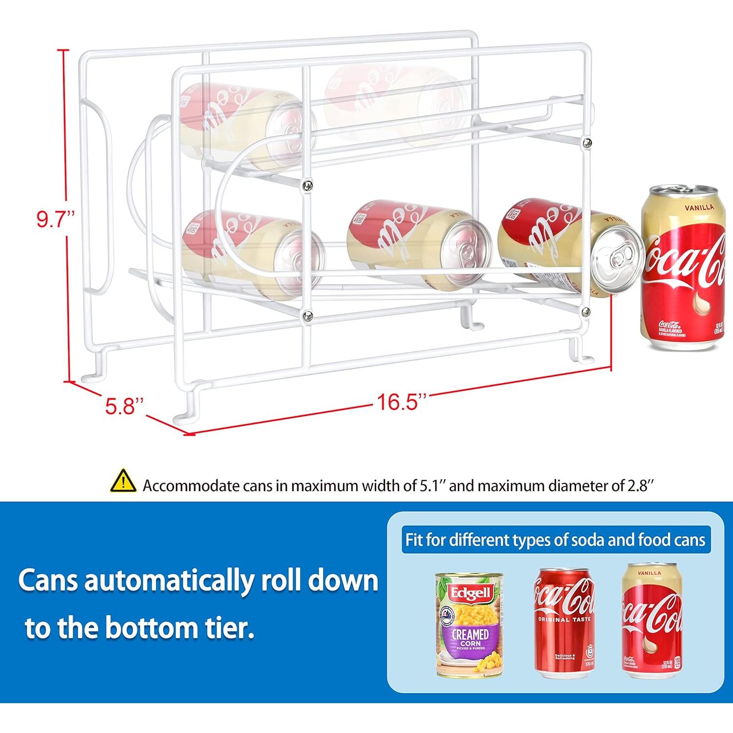Dispensador de Latas SUFAUY, Organizador Apilable Blanco - 2 Piezas
